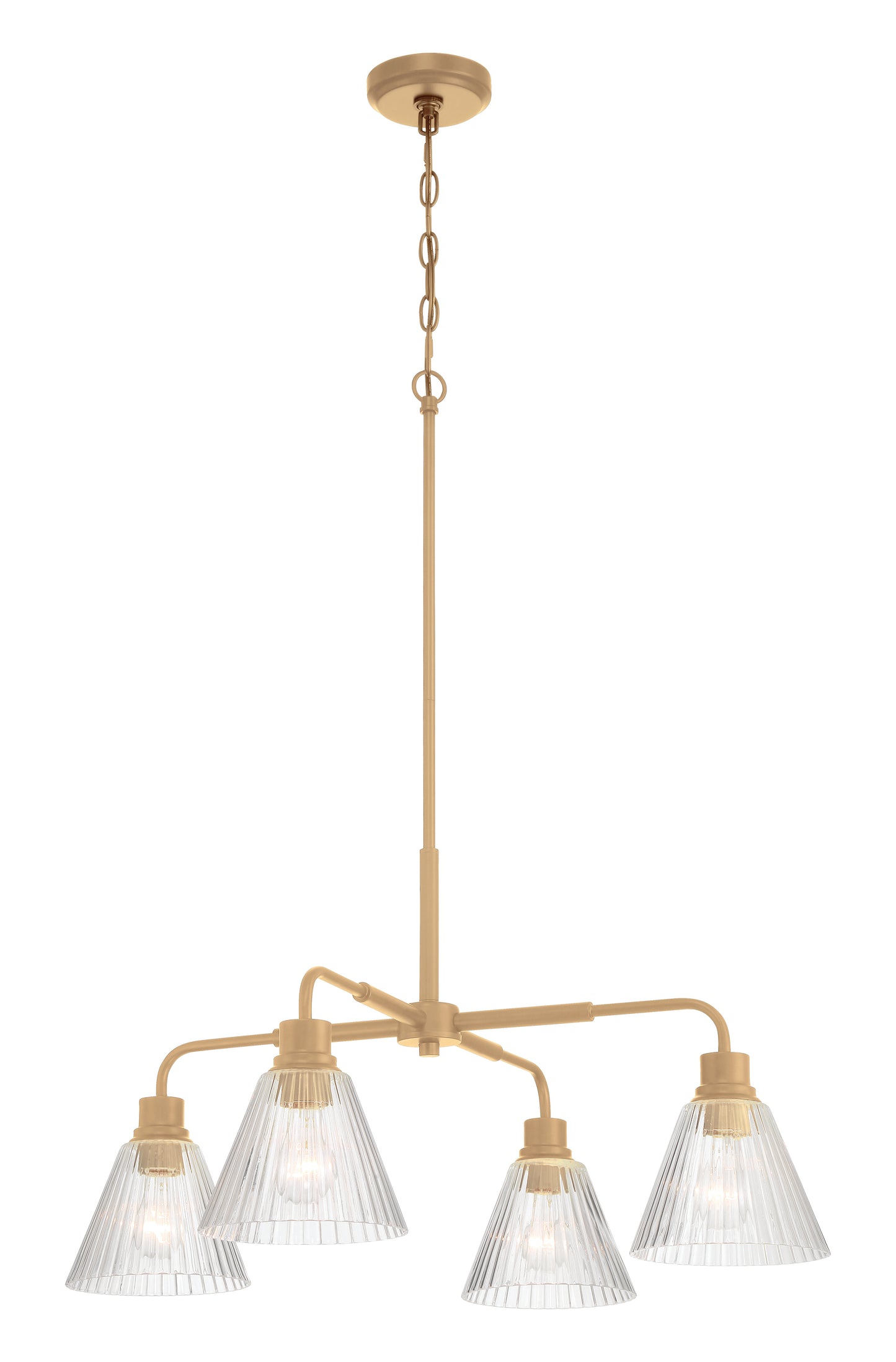61124-CPZ - Pleated 4 Light 30" Wide Chandelier - Premium Bronze