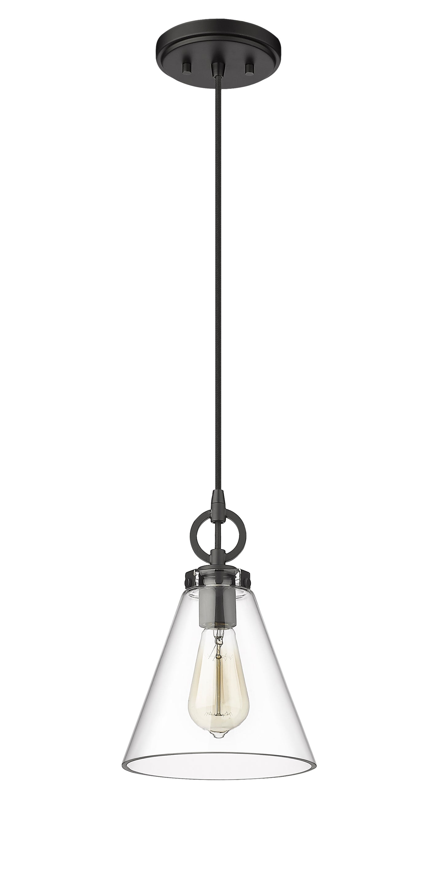 3034P8-MB - Harper 1 Light 8" Pendant - Matte Black
