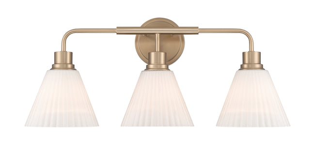 62303-CPZ - Pleated II 3 Light 25" Wide Vanity Light - Premium Bronze