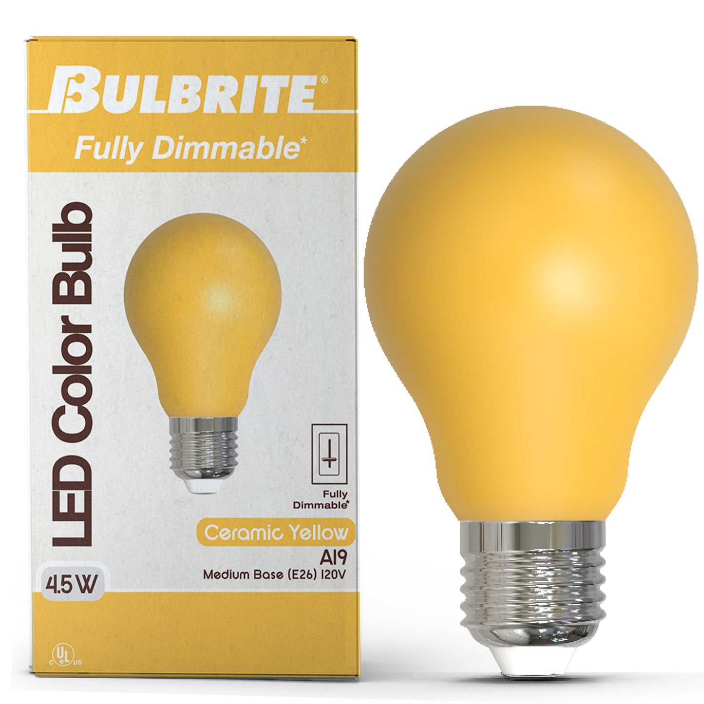 776107 - Filaments Dimmable Ceramic Yellow A19 LED Light Bulb - 4.5 Watt - 10 Pack