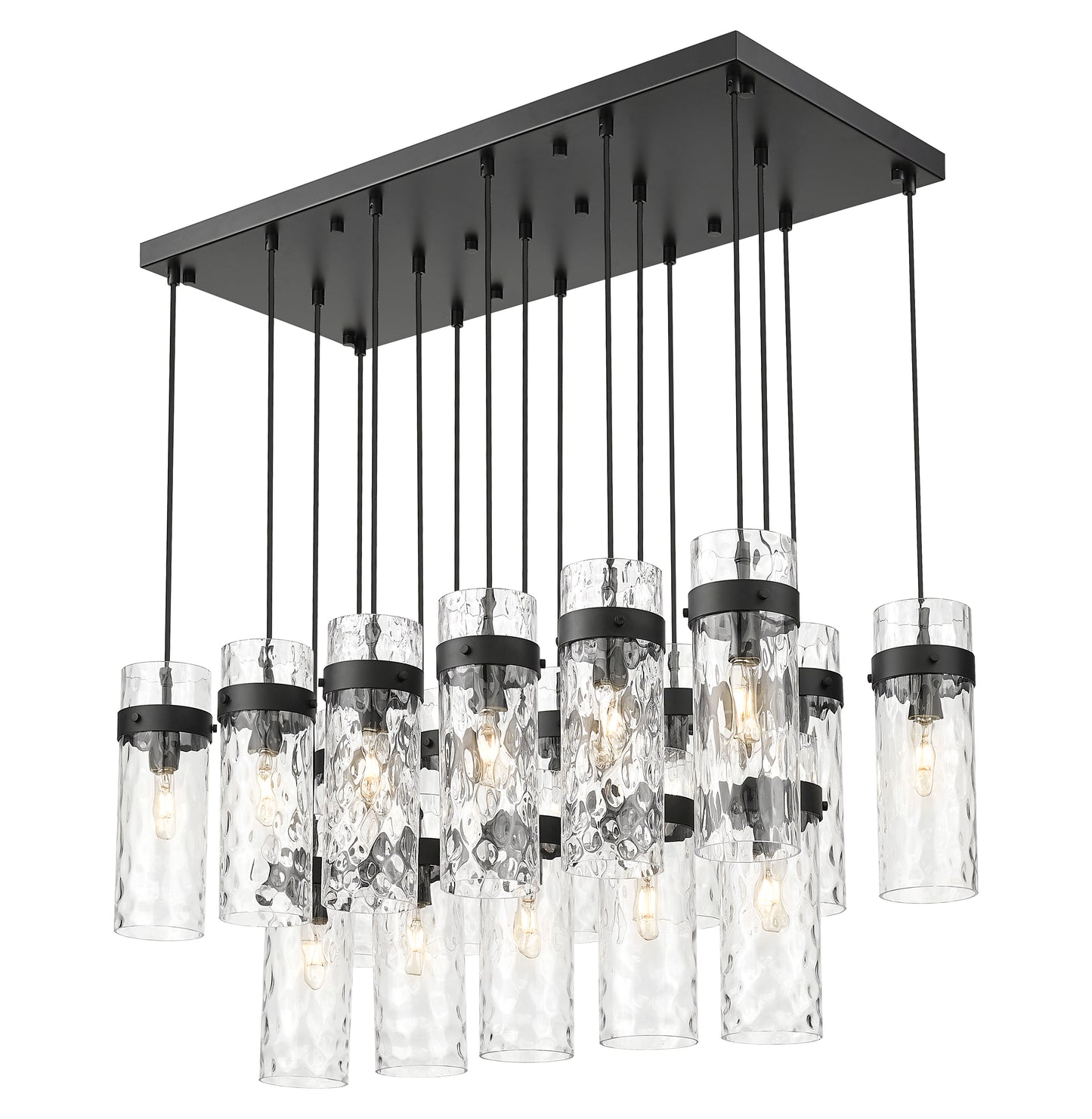 7002P5-17L-MB - Fontaine 17 Light Linear 44" Chandelier - Matte Black