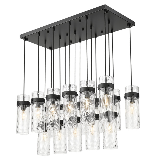 7002P5-17L-MB - Fontaine 17 Light Linear 44" Chandelier - Matte Black