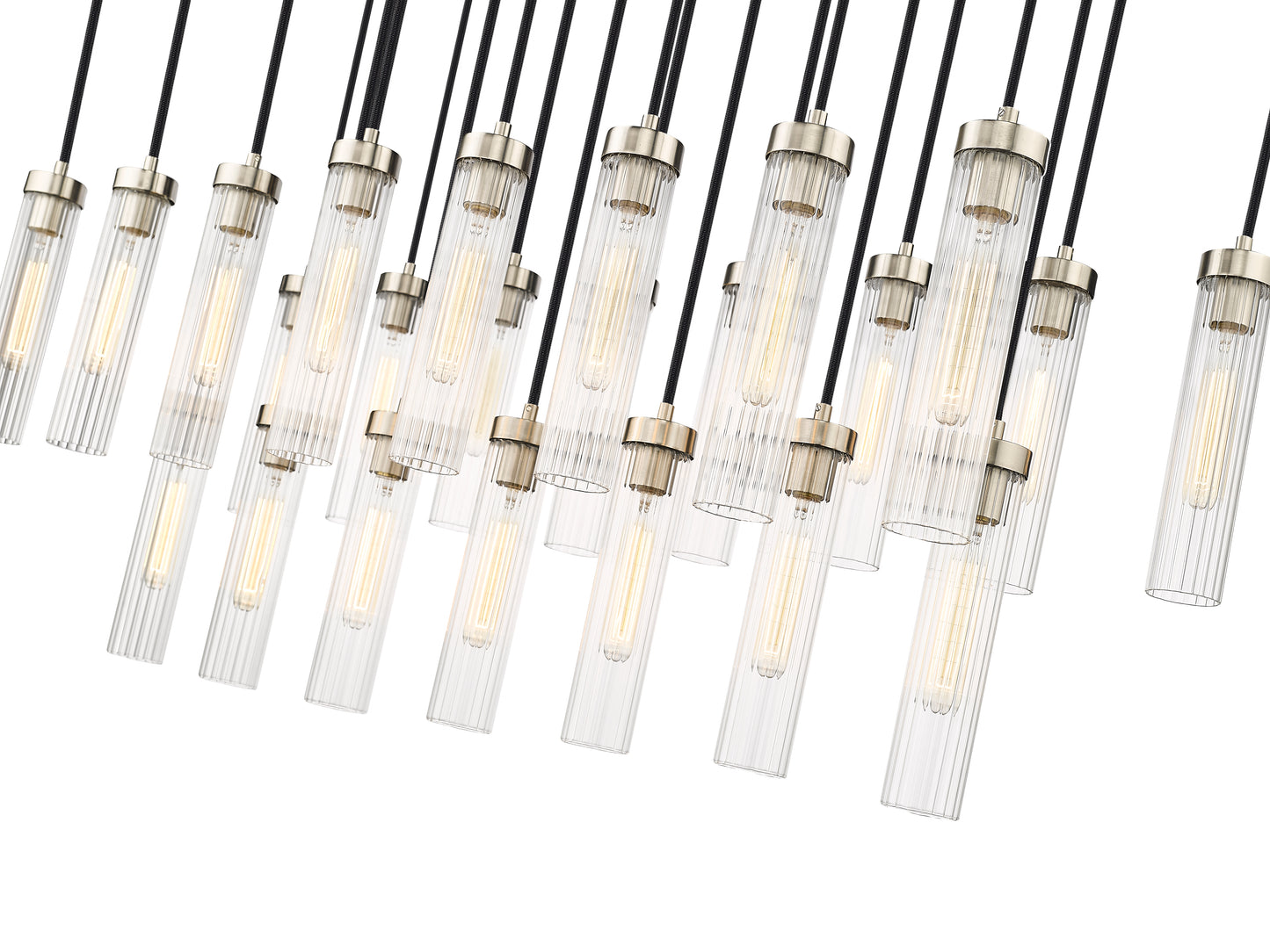 740P-23L-BN - Beau 23 Light Linear 54" Chandelier - Brushed Nickel
