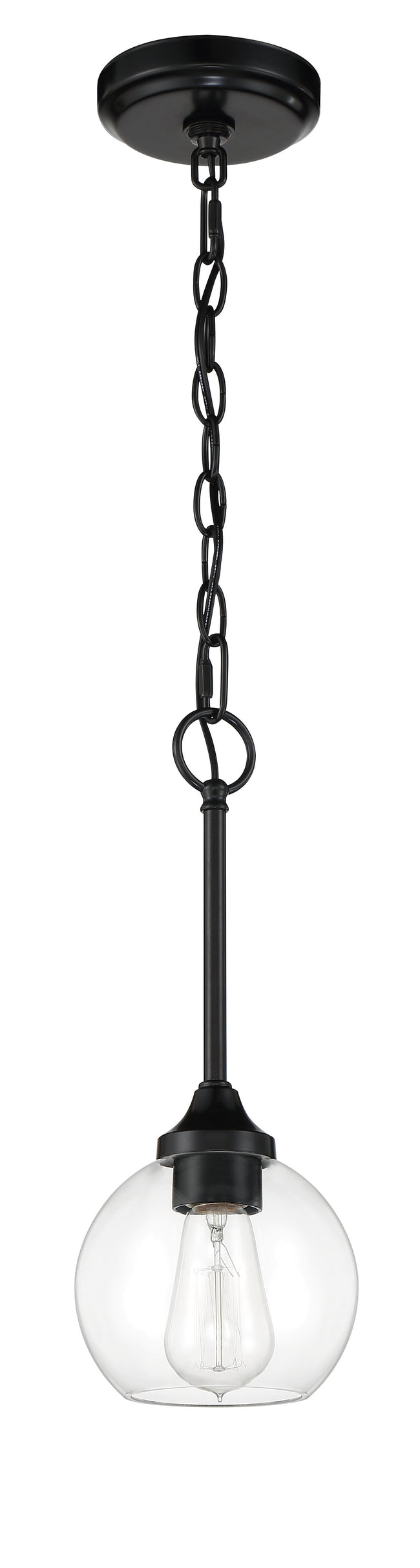 56291-FB - Glenda 1 Light 6" Wide Mini Pendant - Flat Black