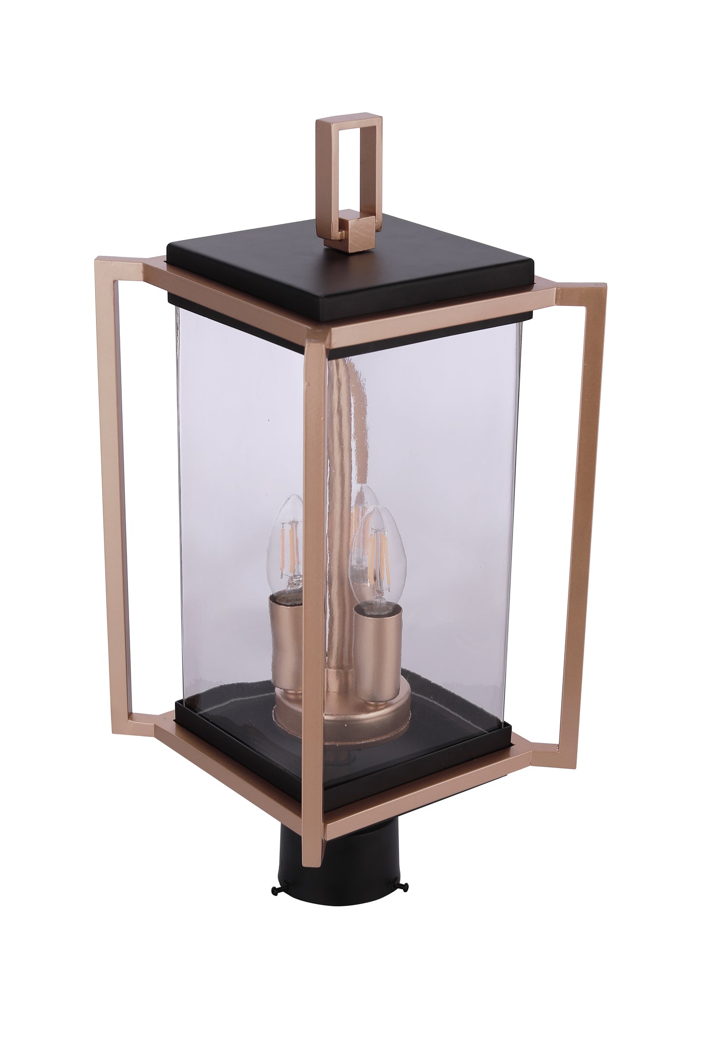 ZA6515-MNSB - Metalwork 3 Light 20" High Outdoor Post - Midnight / Satin Brass
