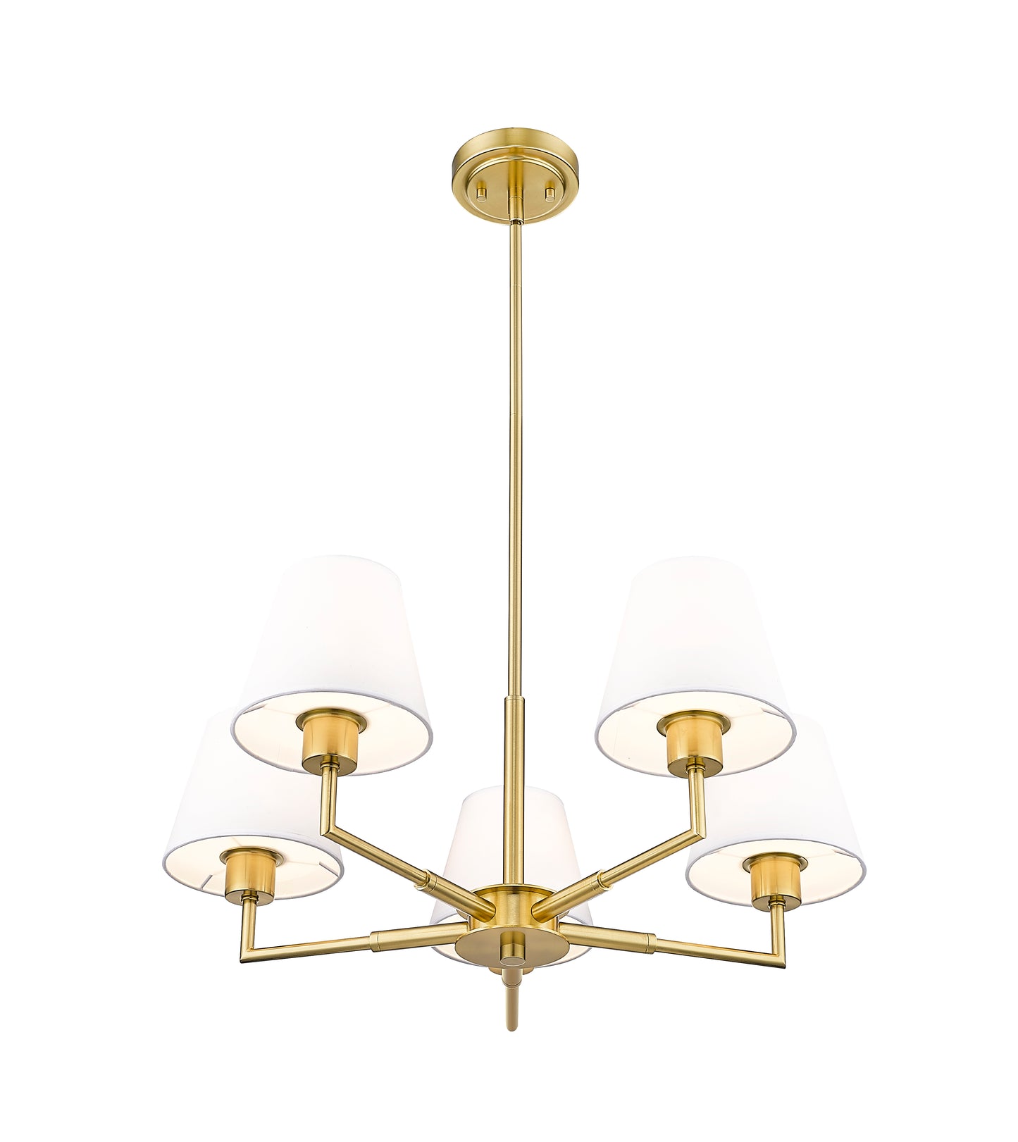 744-26R-LG - Leila 5 Light 26" Chandelier - Luxe Gold