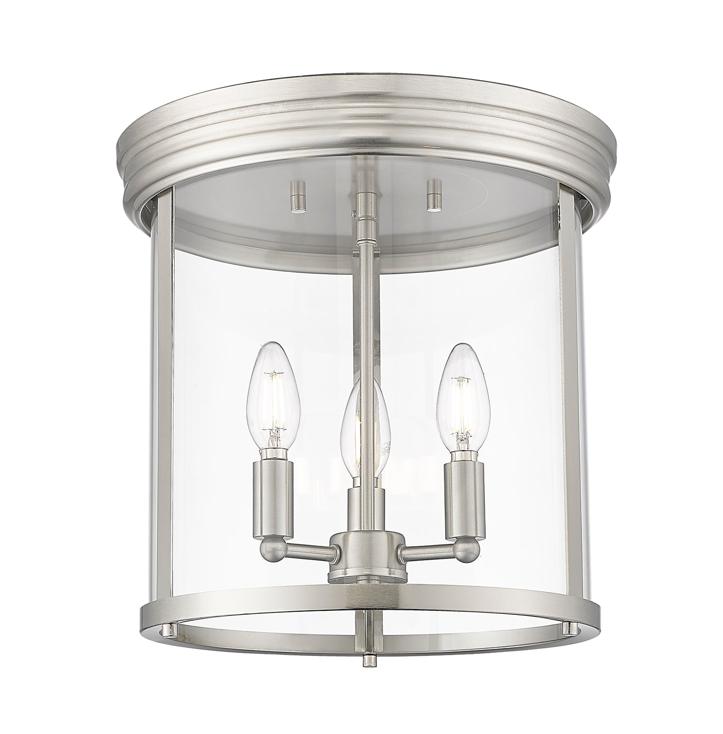 742F13-BN - Thayer 3 Light Flush 13" Mount - Brushed Nickel