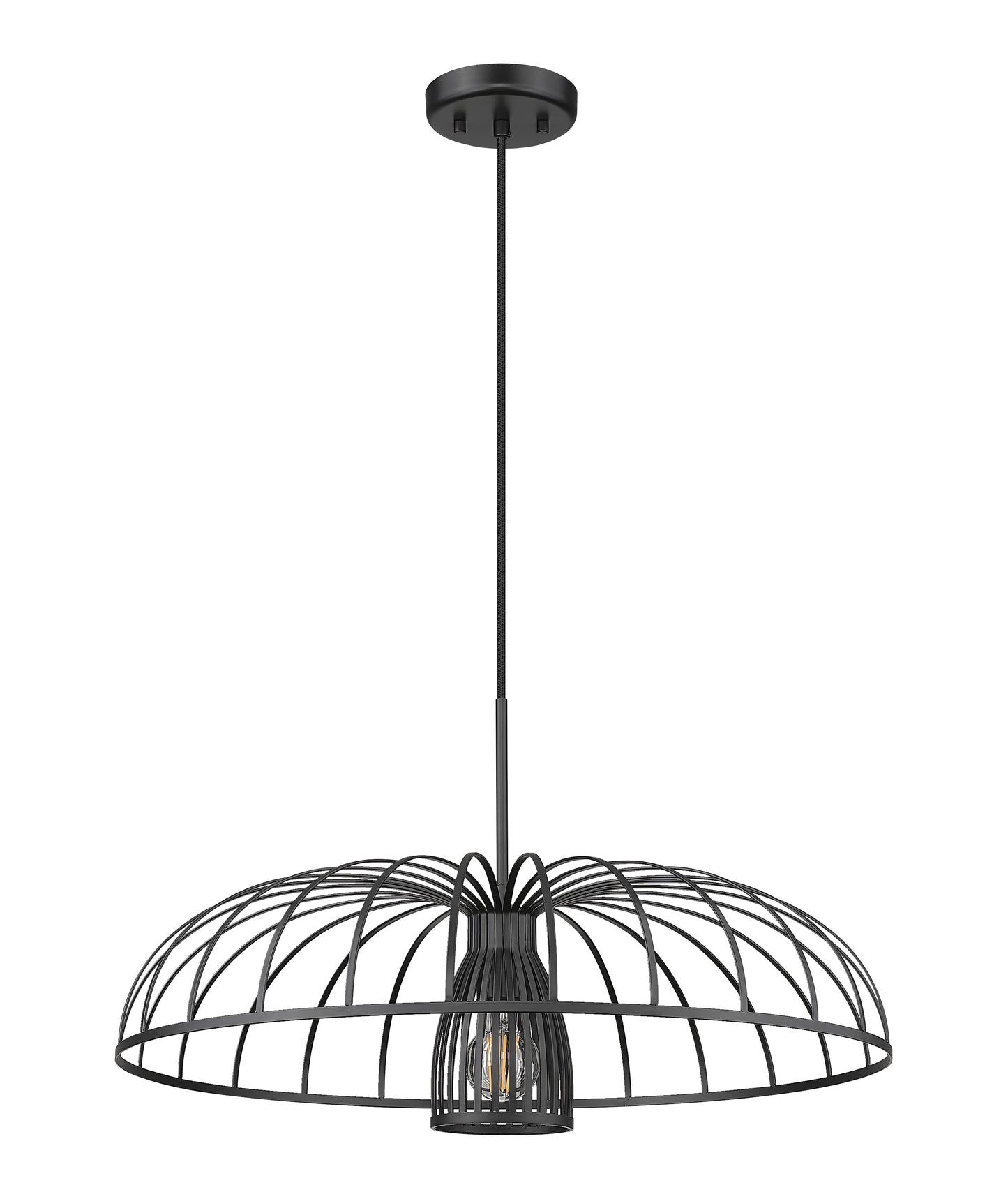 623P24-MB - Valencia 1 Light 24" Pendant - Matte Black