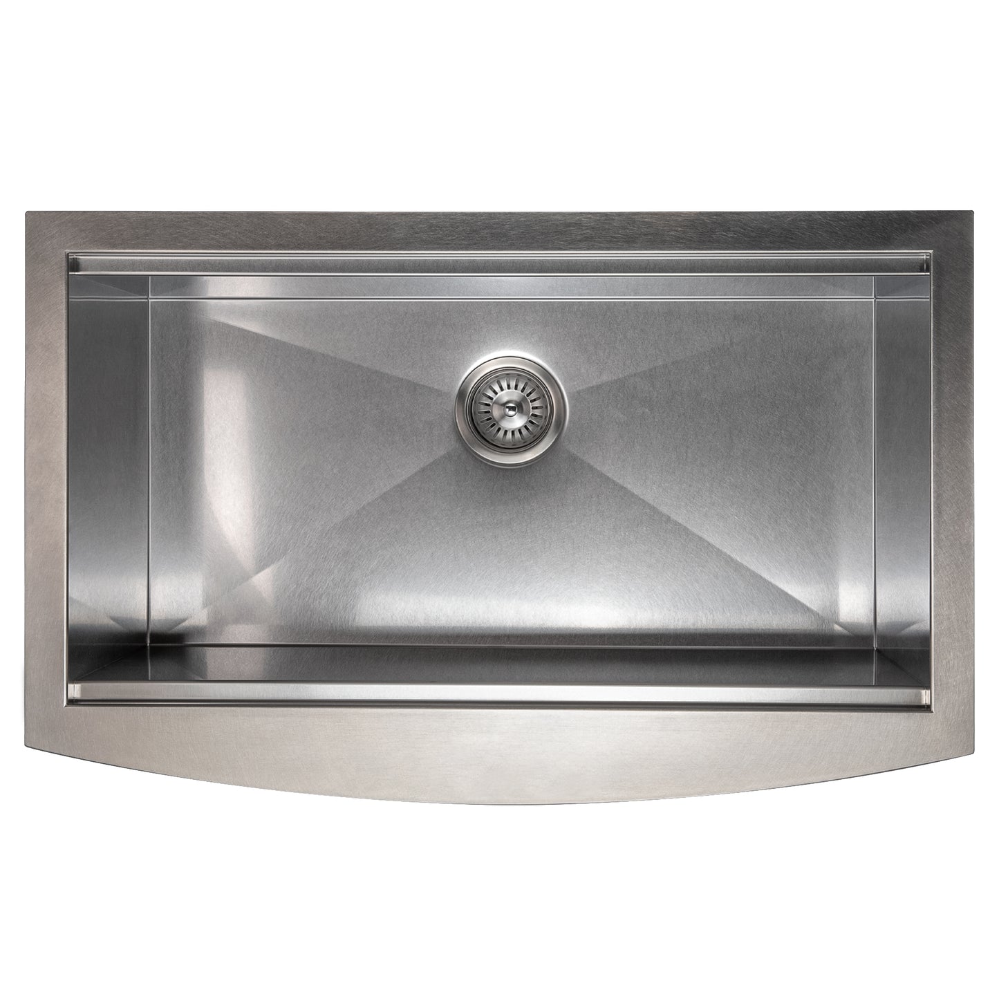 SLSAP-33S - 33" Moritz Farmhouse Apron Mount Single Bowl Satin Stainless Steel Kitchen Sink with Bottom Grid and Accessories