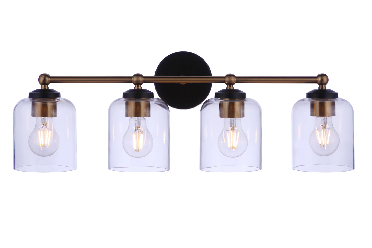 18726FBSB4 - Coppa 4 Light 26" Wide Vanity Light - Flat Black / Satin Brass