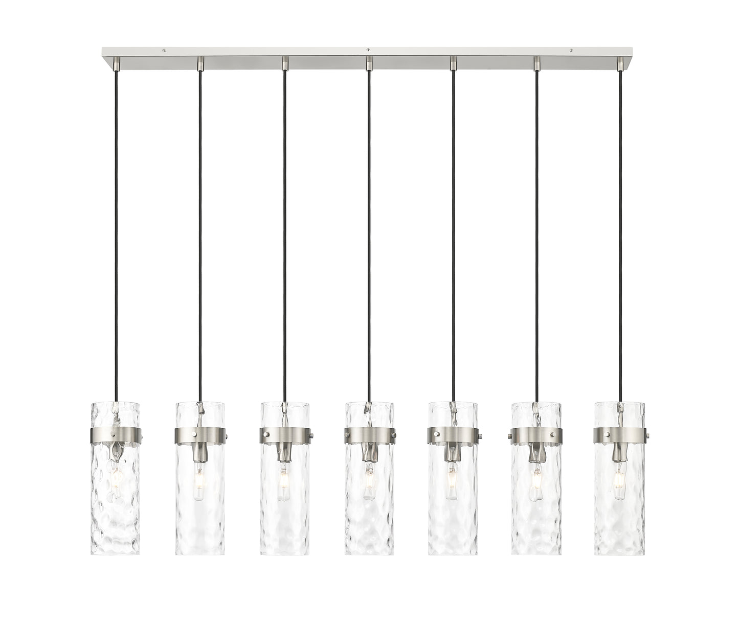 7002P5-7L-BN - Fontaine 7 Light Linear 57" Chandelier - Brushed Nickel