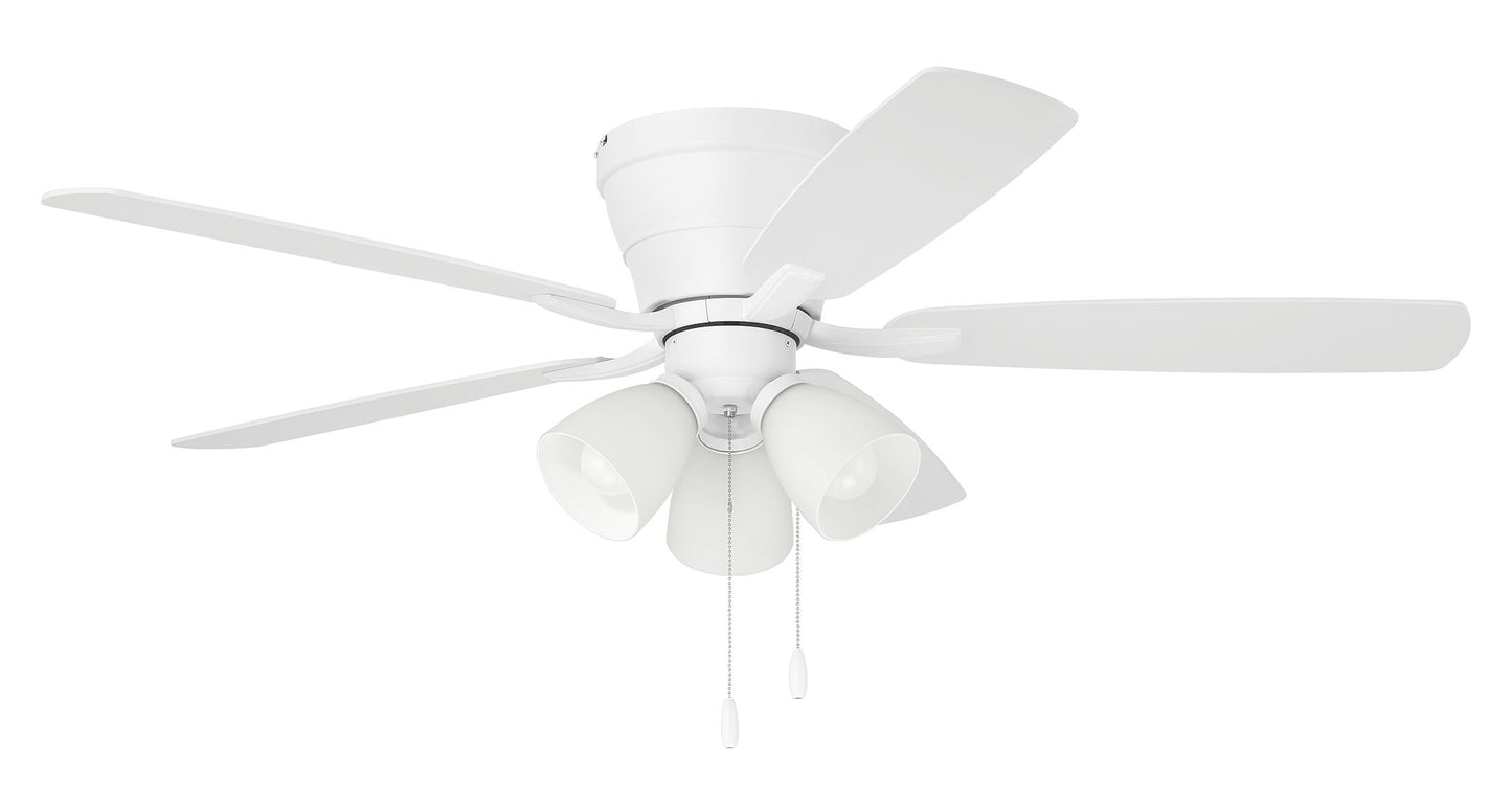 WHL52W5C3 - Wheeler 52 3-Light 52" 5 Blade Ceiling Fan with Light Kit - White