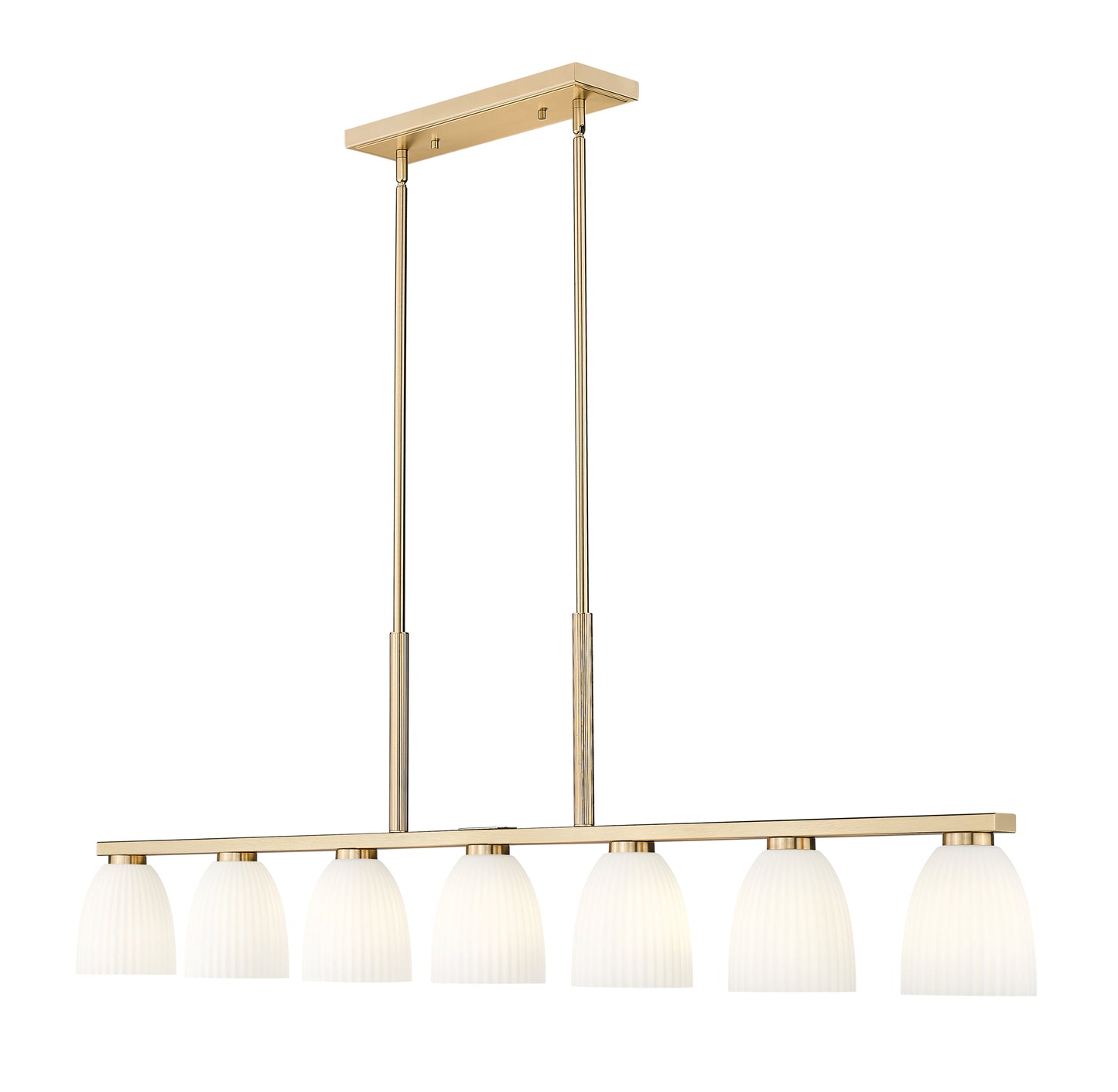 7518-7L-MGLD - Naya 7 Light Linear 64" Chandelier - Modern Gold