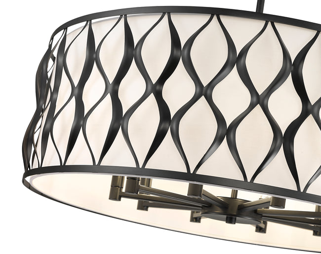 1948P32-MB - Harden 10 Light 32" Pendant - Matte Black