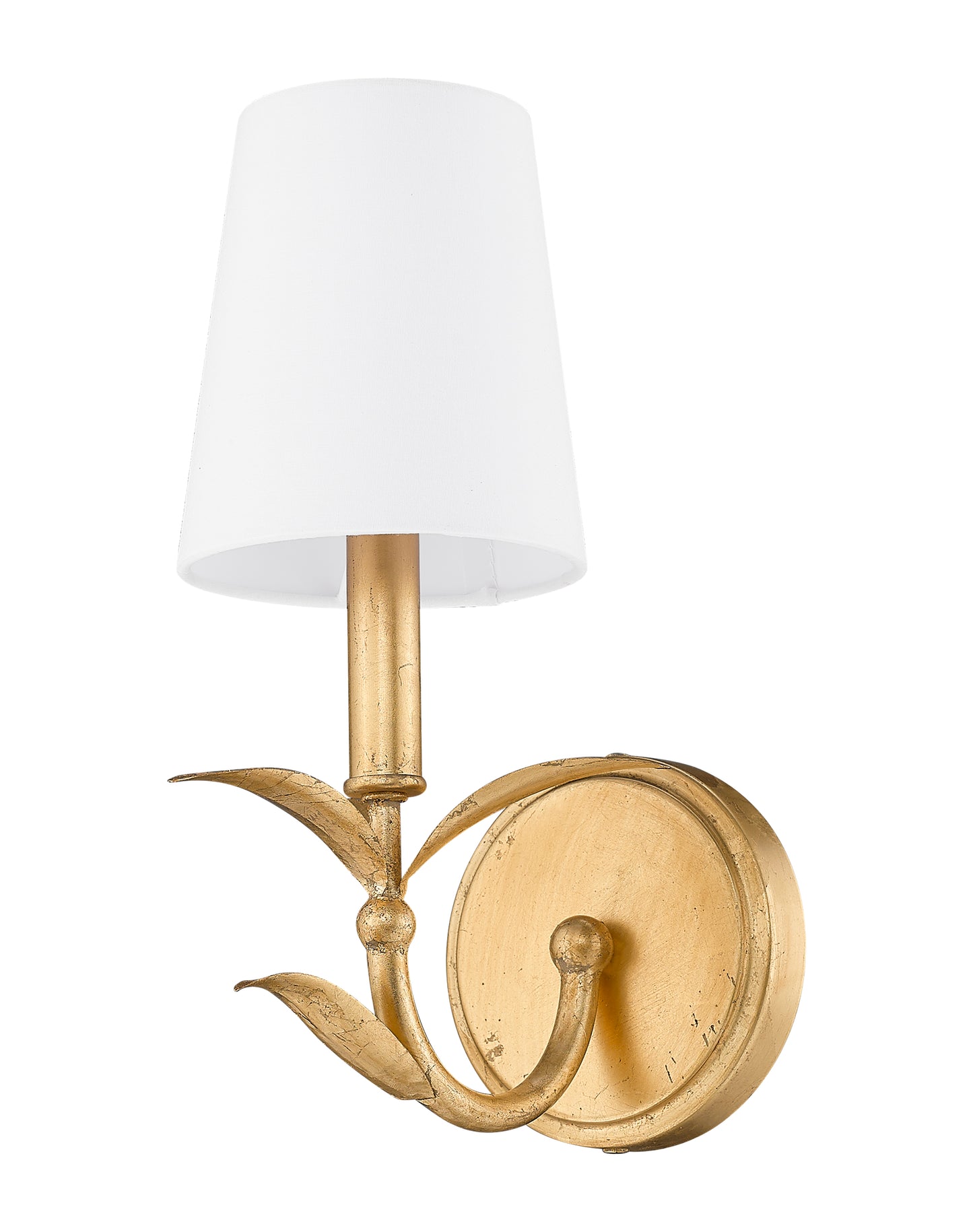830-1S-GLF - Aslin 1 Light Wall 12" Sconce - Gold Leaf