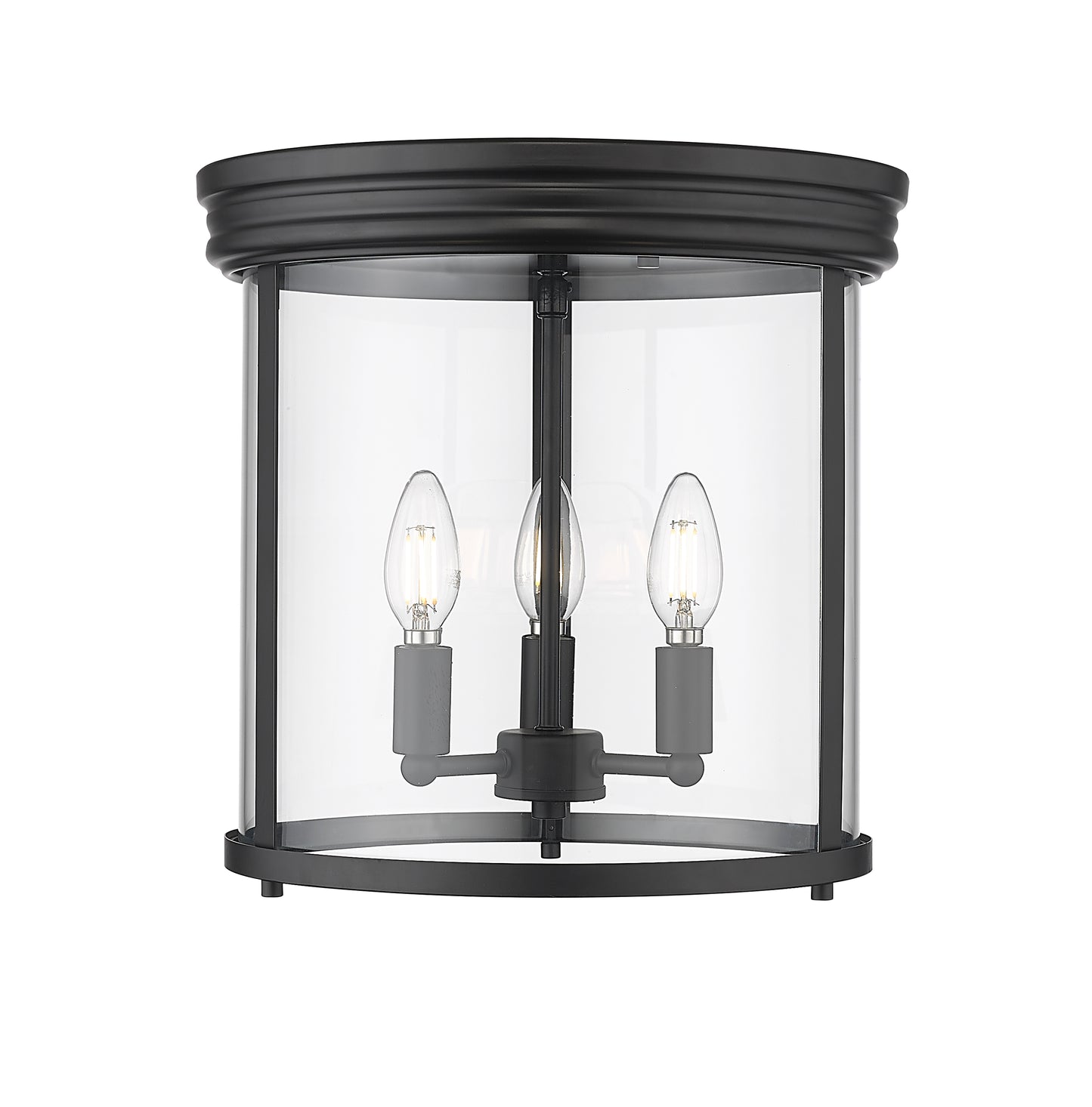 742F13-MB - Thayer 3 Light Flush 13" Mount - Matte Black