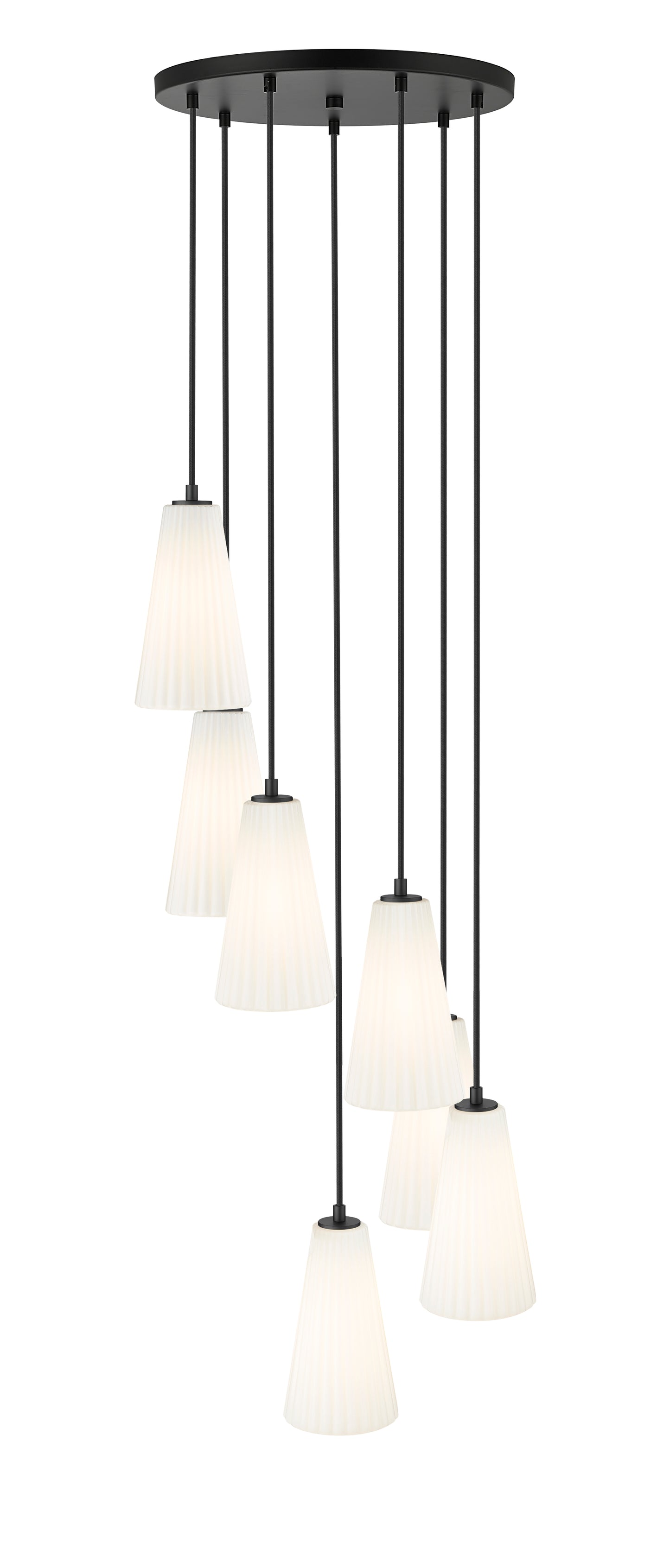3043P6-7R-MB - Farrell 7 Light 18" Chandelier - Matte Black