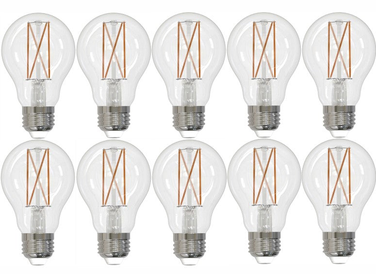 776212 - Dimmable Clear A19 LED Light Bulb - 7.6 Watt - 2700K - 10 Pack