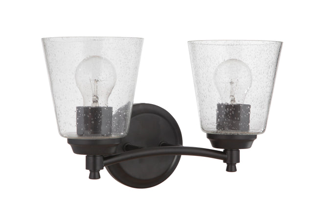 50202-FB - Tyler 2 Light 14" Wide Vanity Light - Flat Black