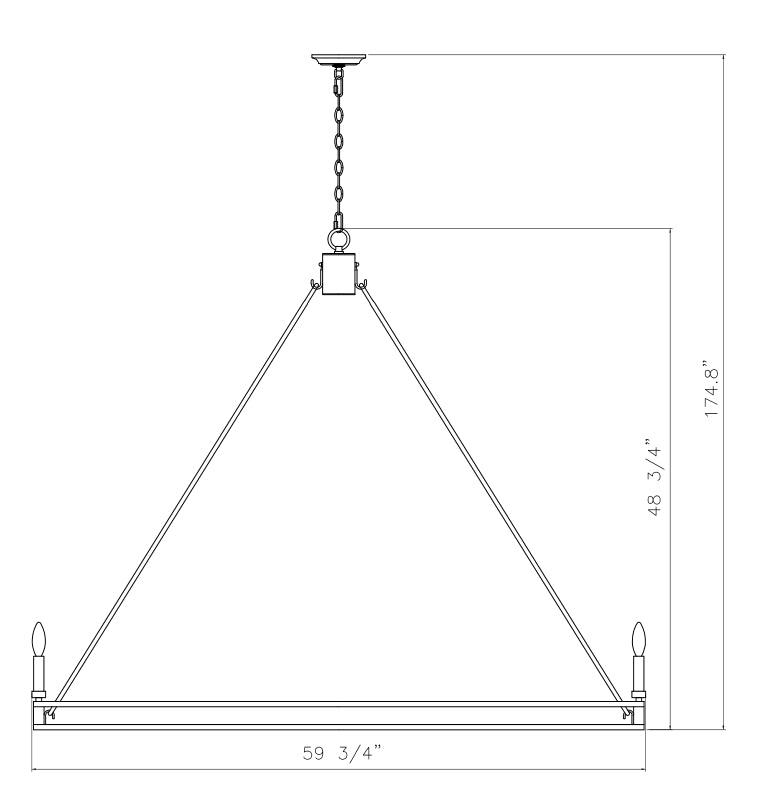 4005-16SBR - Dennison 16 Light 60" Chandelier - Signature Brass