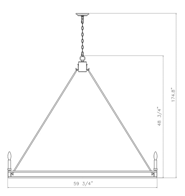 4005-16SBR - Dennison 16 Light 60" Chandelier - Signature Brass
