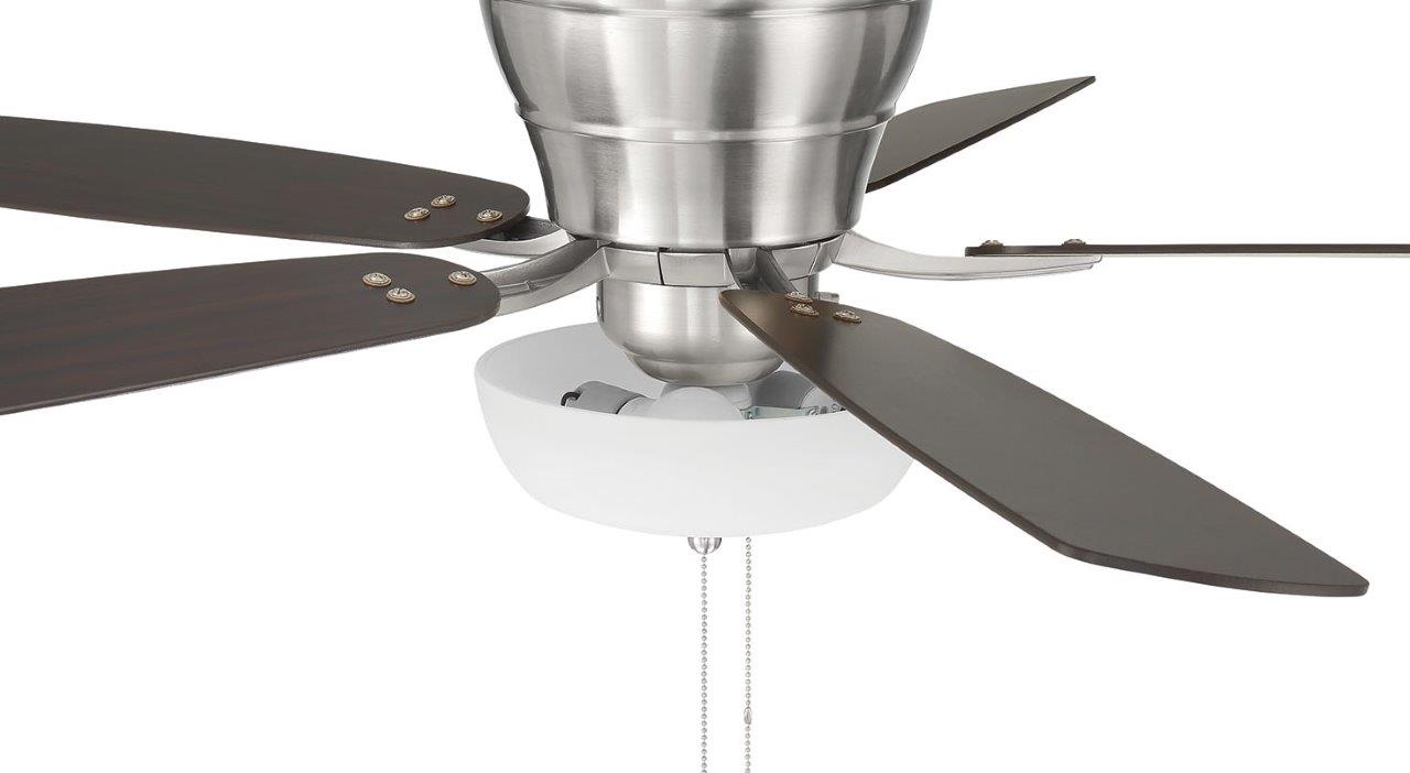 WHL52BNK5C1 - Wheeler 52 2-Light Bowl 52" 5 Blade Ceiling Fan with Light Kit - Brushed Nickel
