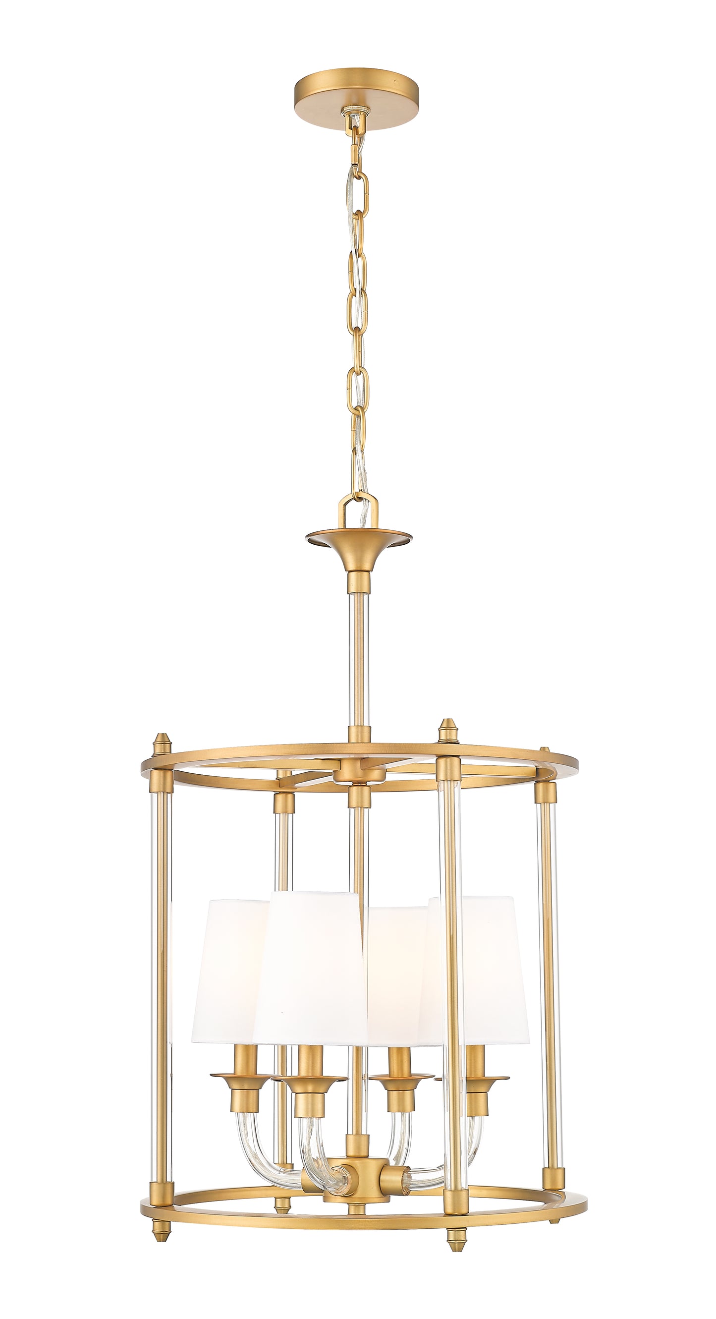 1950-4C-RB - Katerina 4 Light 16" Chandelier - Rubbed Brass