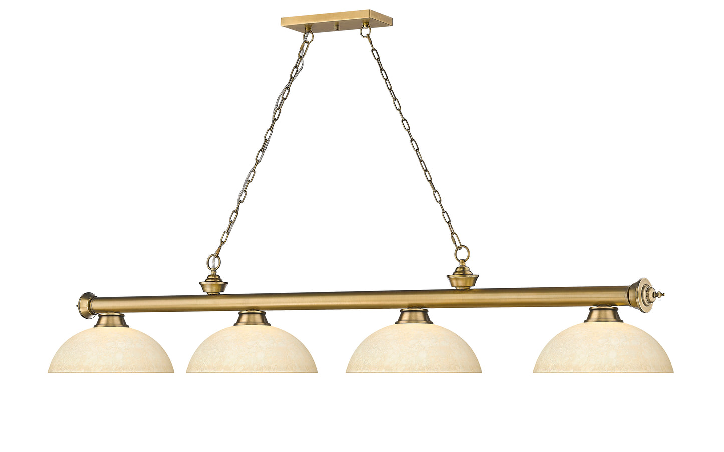 2306-4RB-DGM14 - Cordon 4 Light 81" Billiard - Rubbed Brass