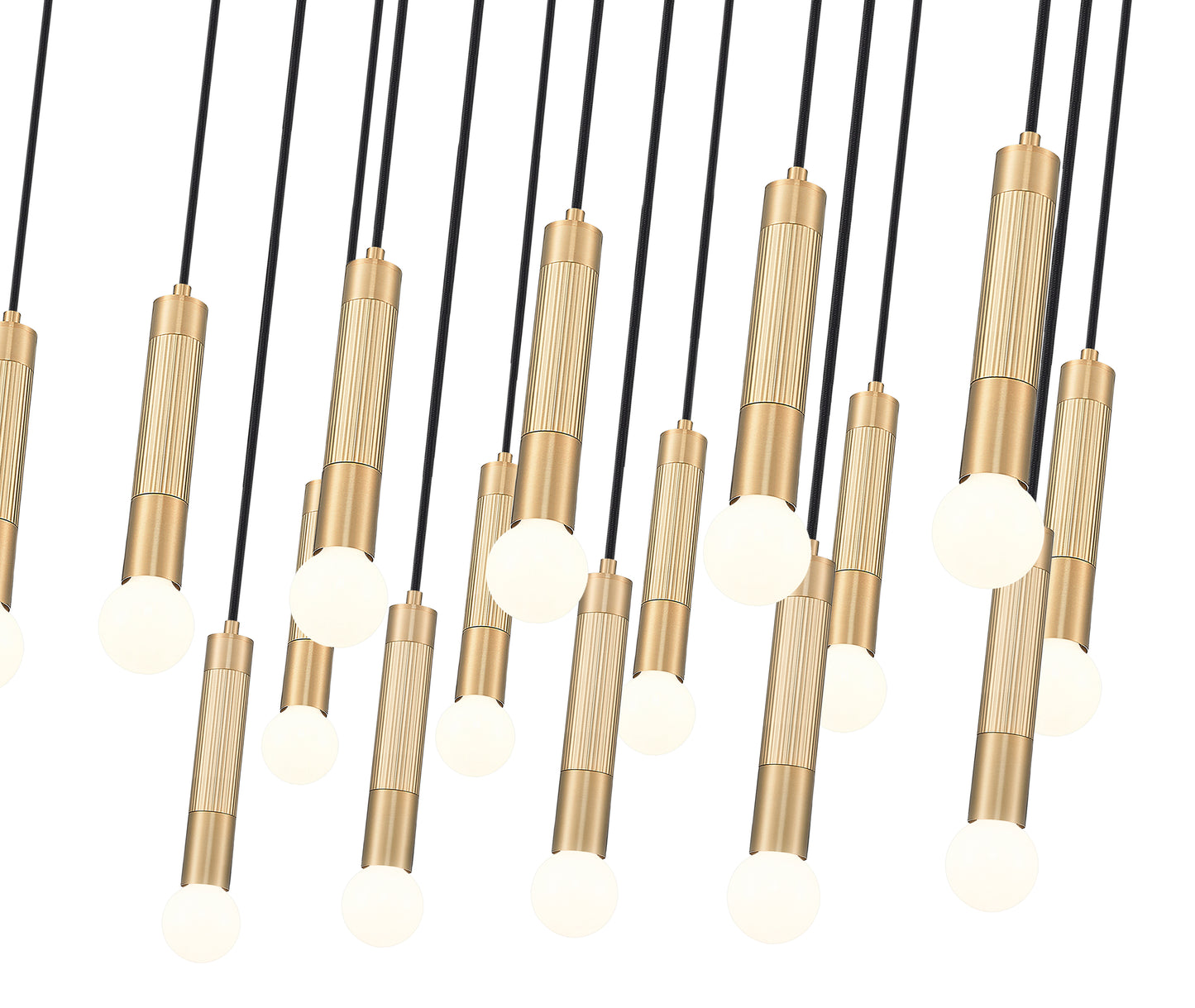 1956P-17L-MGLD - Stari 17 Light Linear 42" Chandelier - Modern Gold