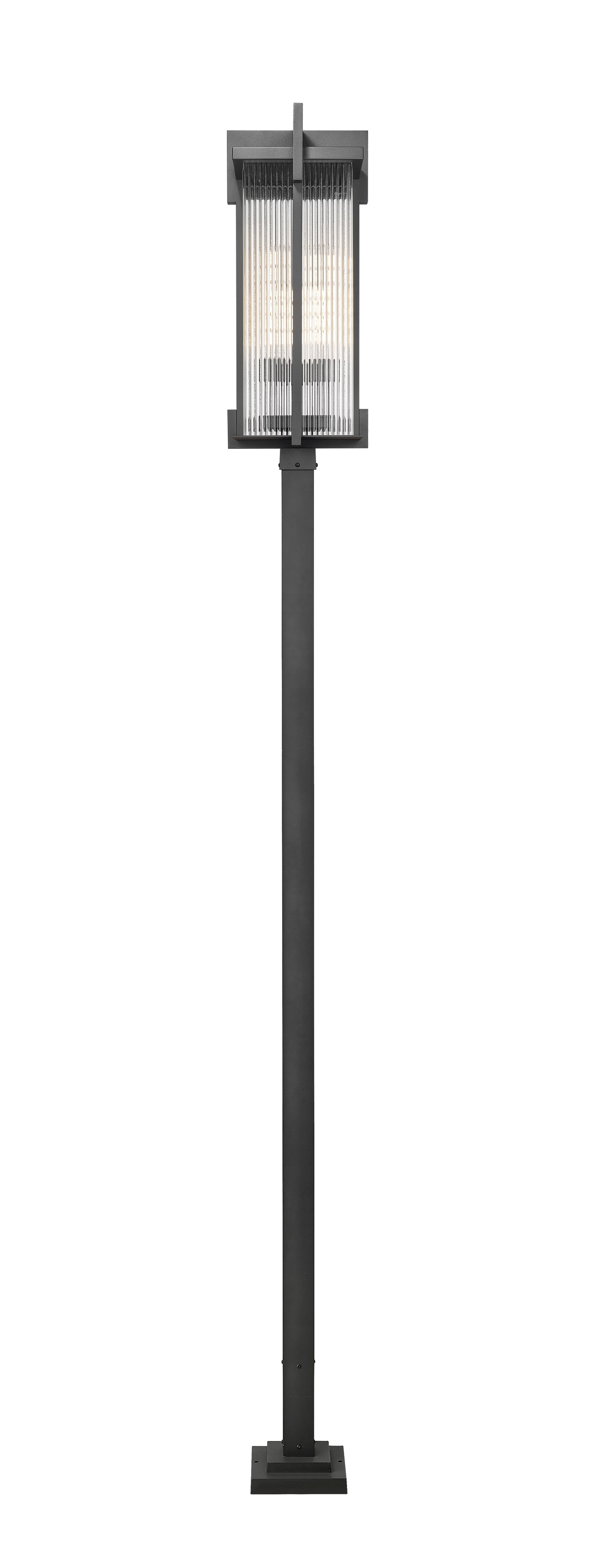 5031PHXLS-536P-BK - Fortis 3 Light Outdoor Post Mounted 126" Fixture - Sand Black