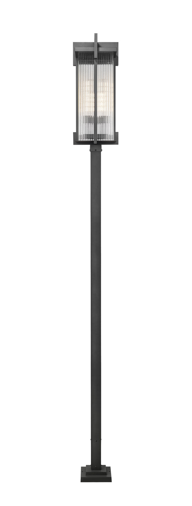 5031PHXLS-536P-BK - Fortis 3 Light Outdoor Post Mounted 126" Fixture - Sand Black