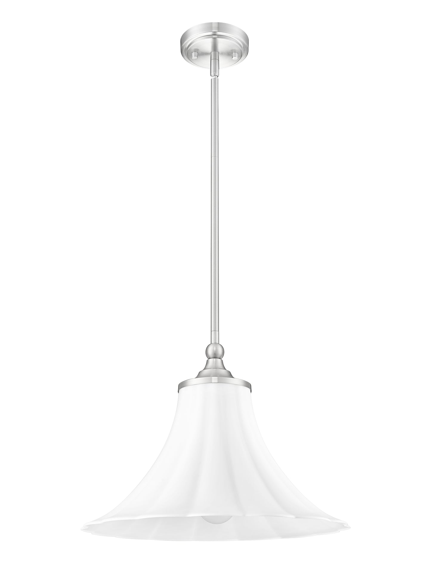 1958P16-BN - Fleur 1 Light 16" Pendant - Brushed Nickel