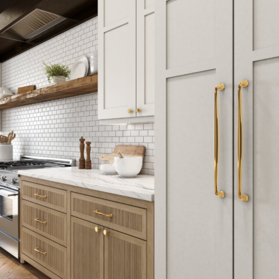 4365003 - 18" Centers - Severin Fayerman B Pull - Polished Brass