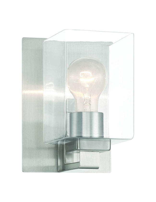 18506BNK1 - McClane 1 Light 8" High Wall Sconce - Brushed Nickel