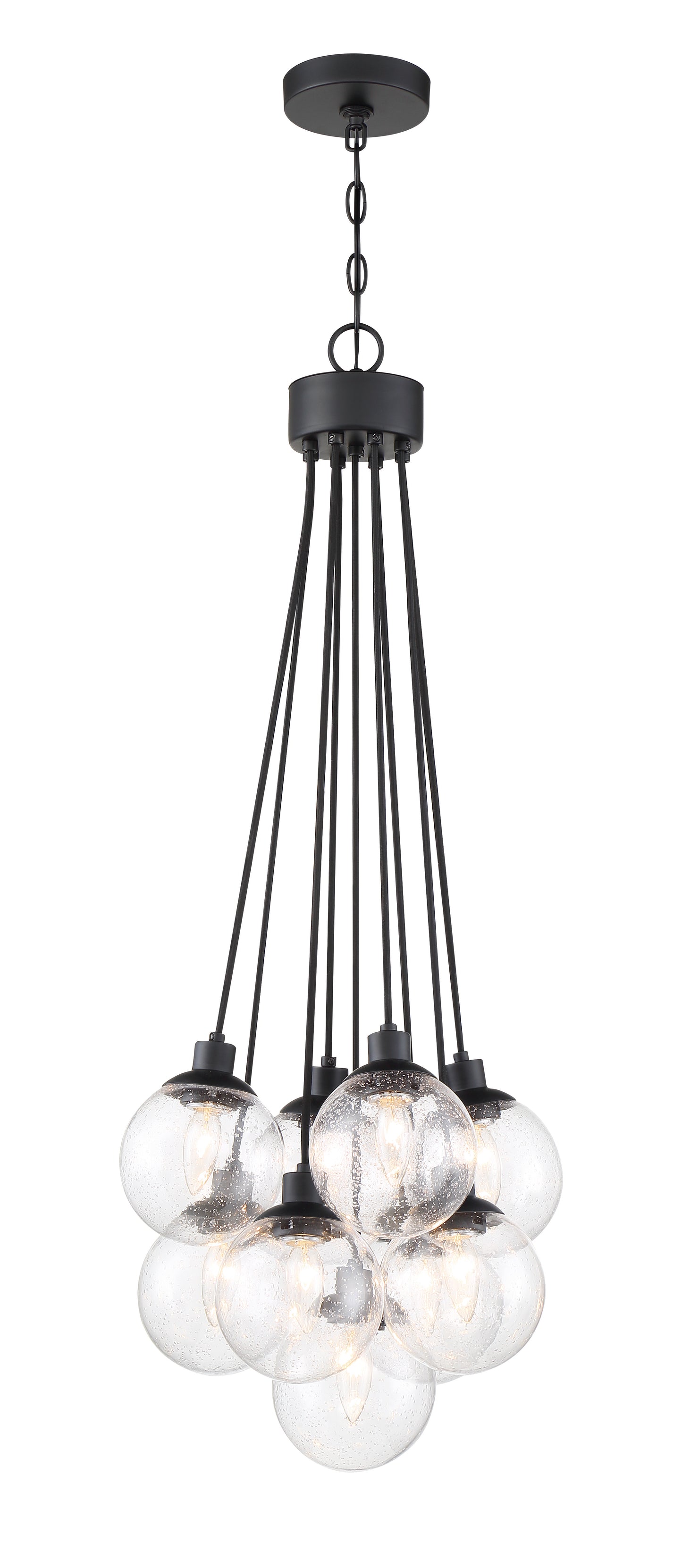 53399-FB - Que 9 Light 16" Wide Pendant - Flat Black