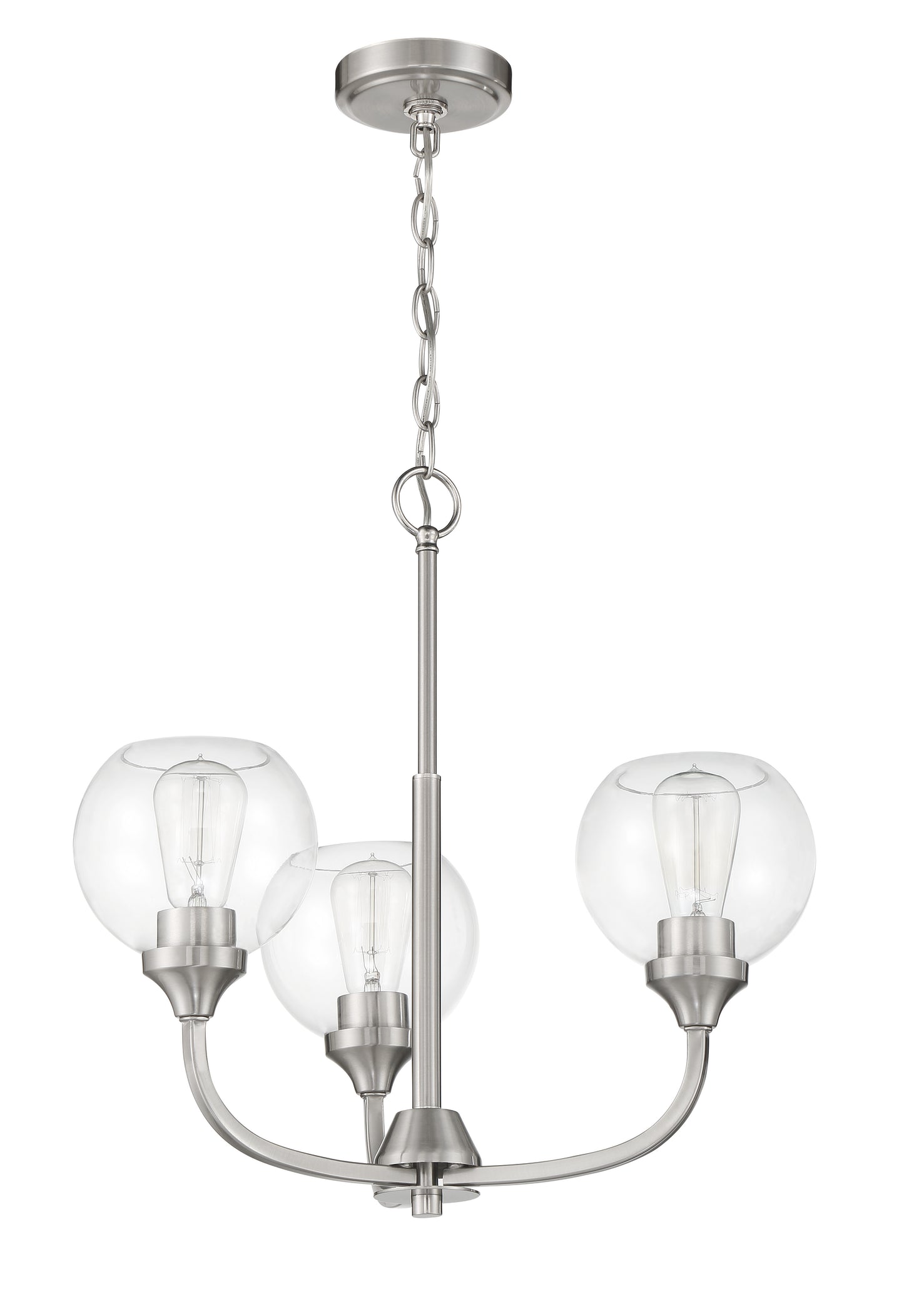 56223-BNK - Glenda 3 Light 20" Wide Chandelier - Brushed Nickel