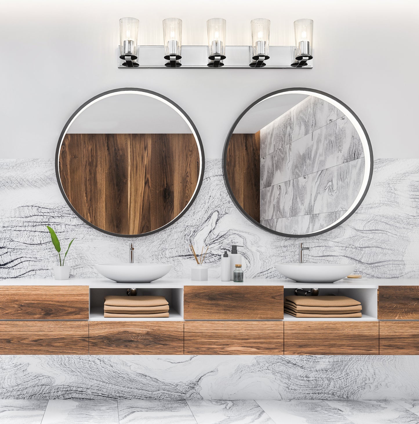 826-5V-CH - Titus 5 Light 40" Vanity - Chrome
