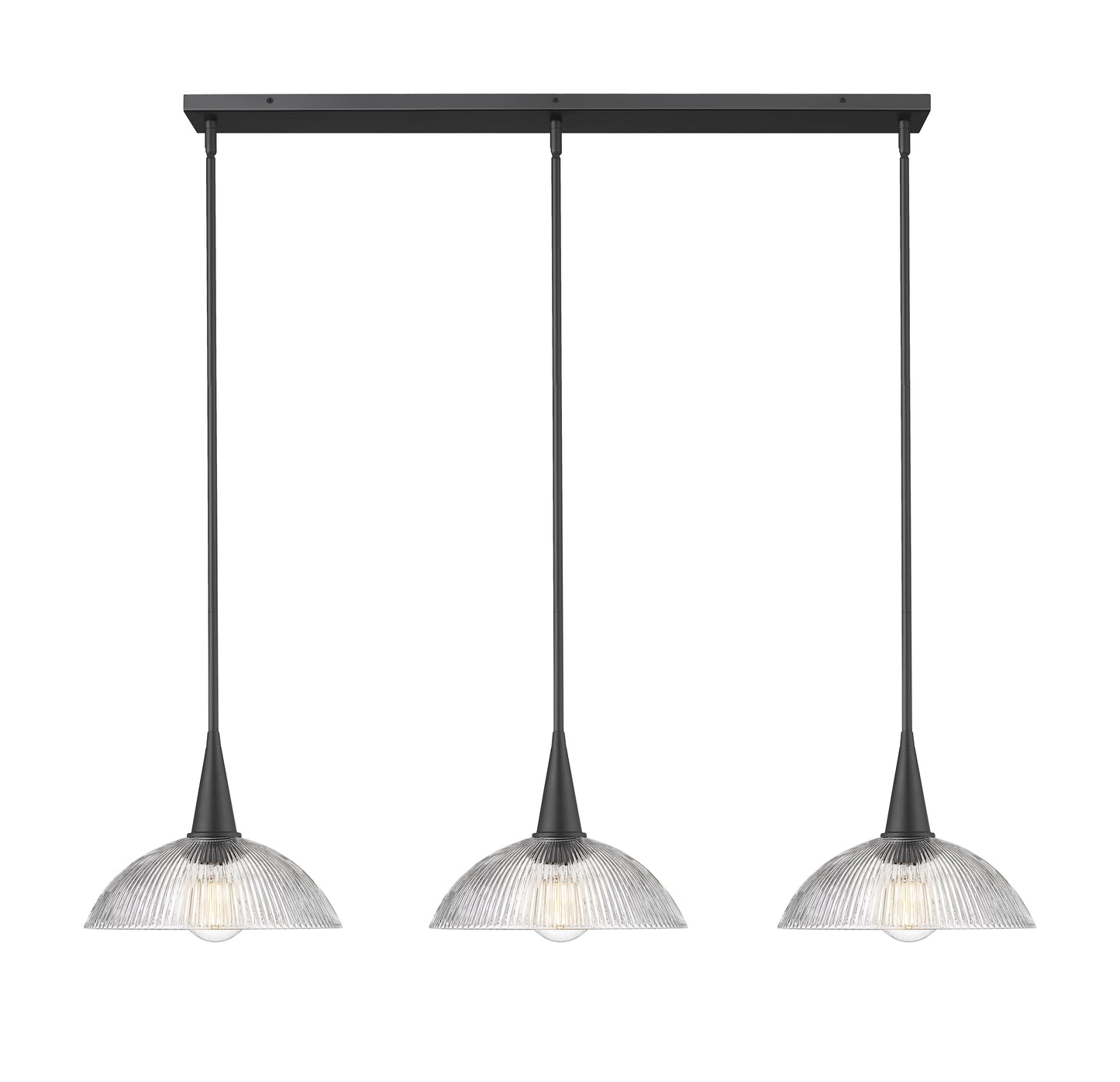 3051P12-3L-MB - Lunelle 3 Light Linear 52" Chandelier - Matte Black