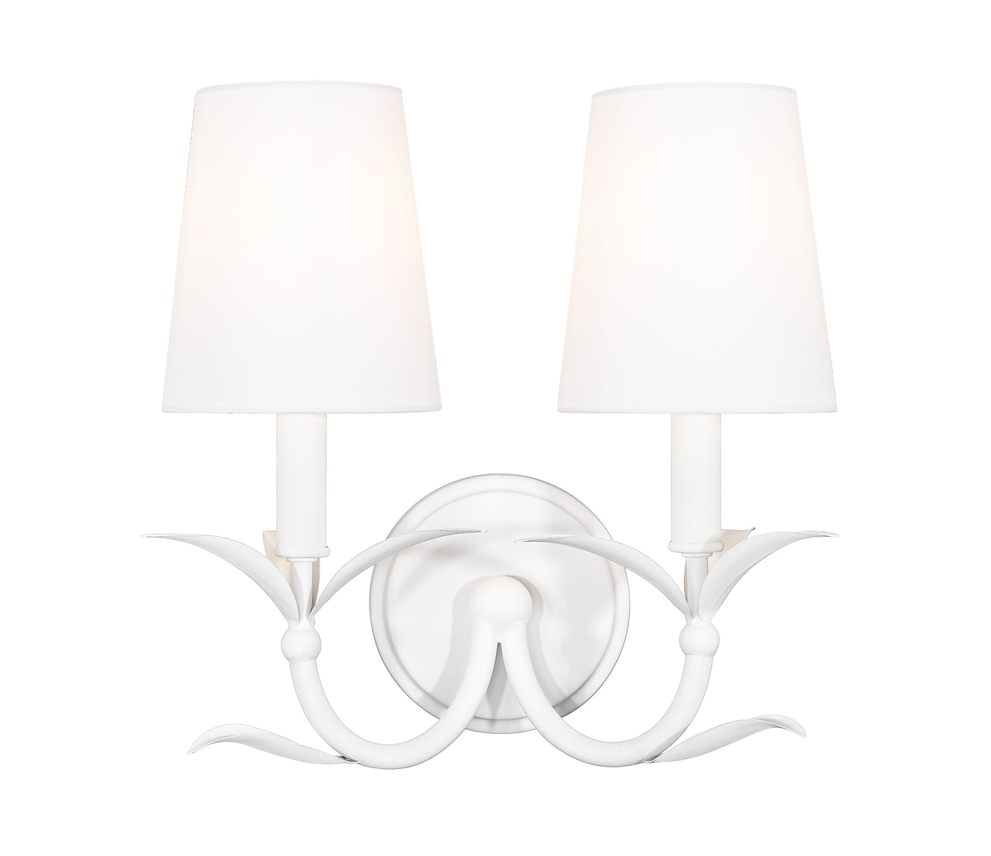 830-2S-TXWH - Aslin 2 Light Wall 12" Sconce - Textured White