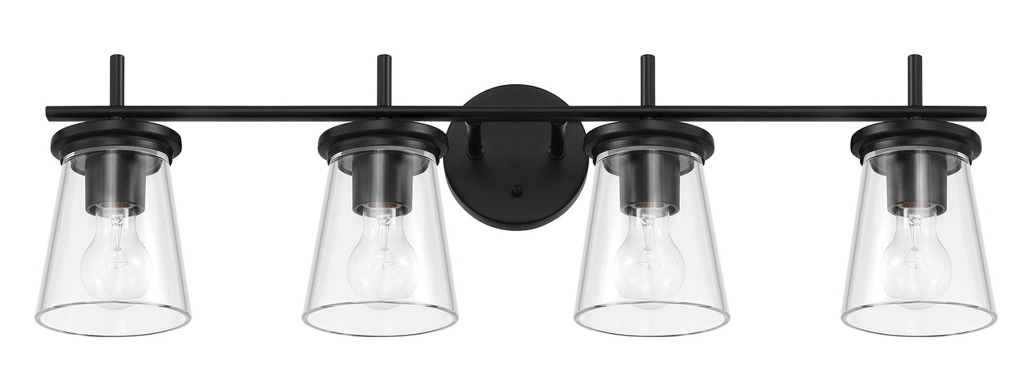 60404-FB - Connell 4 Light 30" Wide Vanity Light - Flat Black
