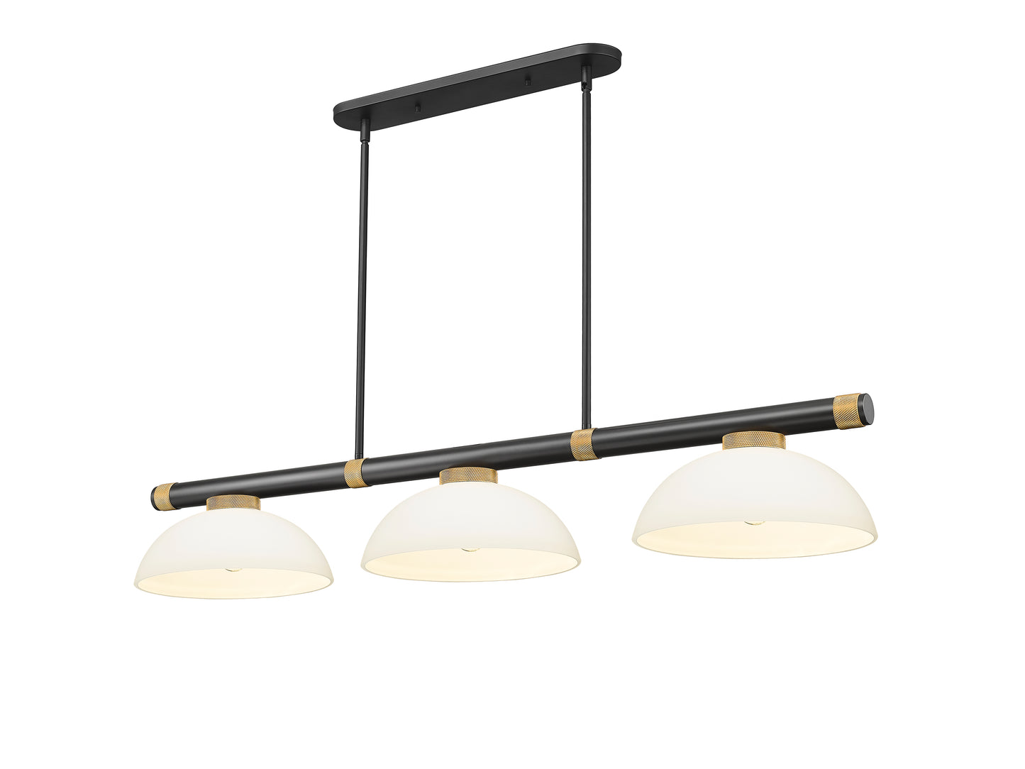 3050-3MB-RB-DMO14 - Vanguard 3 Light 58" Billiard - Matte Black / Rubbed Brass