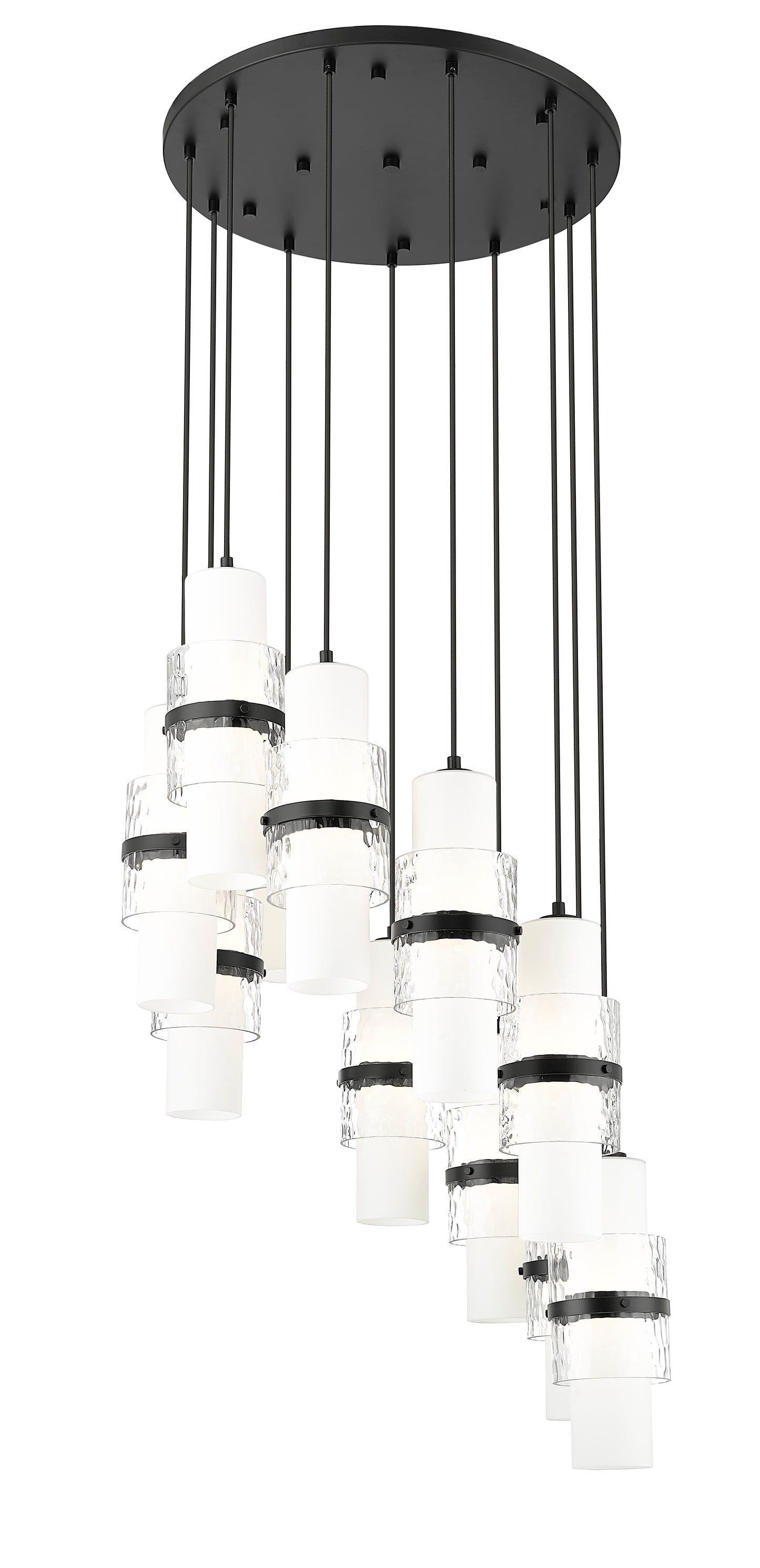 1946P-11R-MB - Cayden 11 Light 24" Chandelier - Matte Black