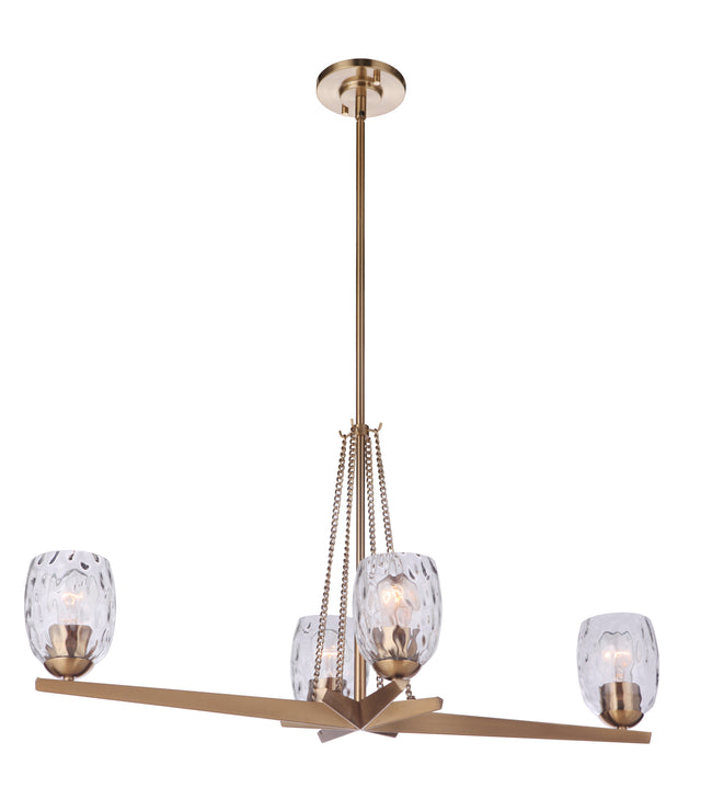 57374-SB - Guiding Star 4 Light 14.38" Wide Chandelier - Satin Brass