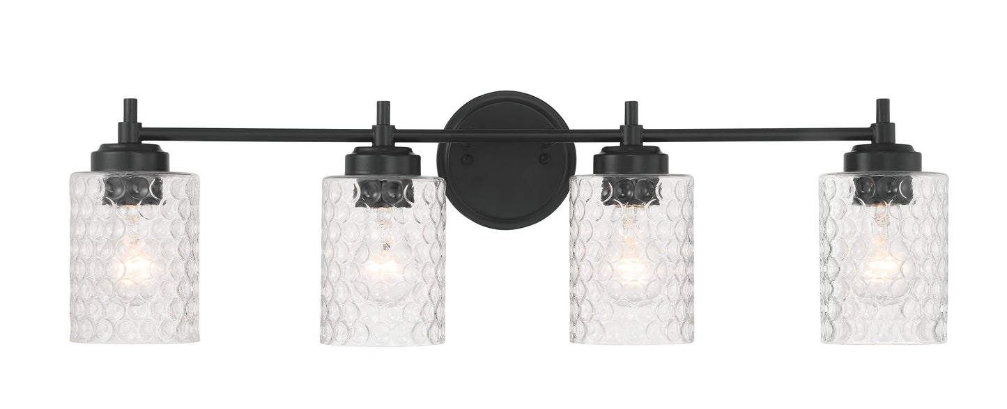 60504-FB - Claire 4 Light 30" Wide Vanity Light - Flat Black