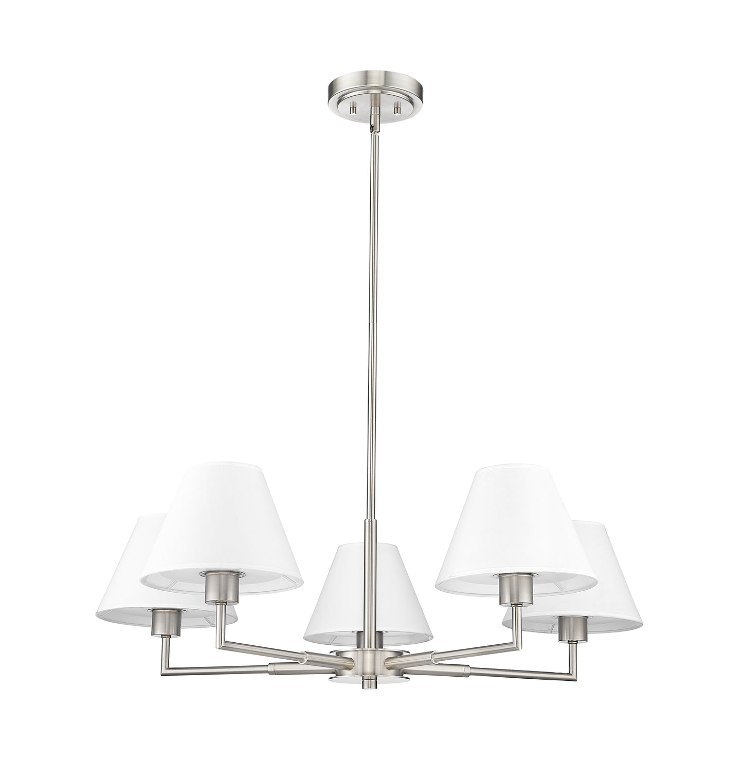 744-34R-BN - Leila 5 Light 34" Chandelier - Brushed Nickel