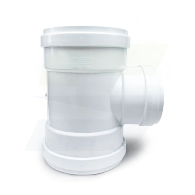 gasketed reducing tee sewer fitting upright side