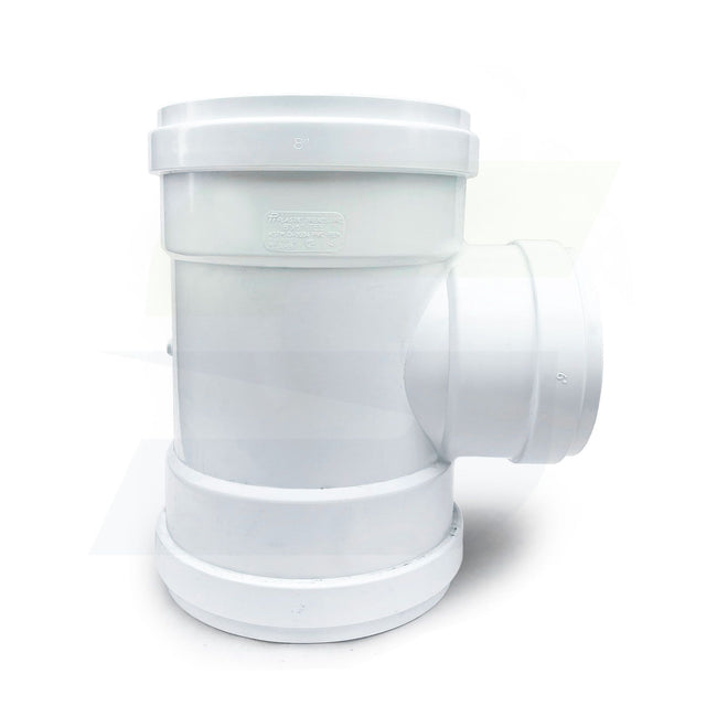 gasketed reducing tee sewer fitting upright side