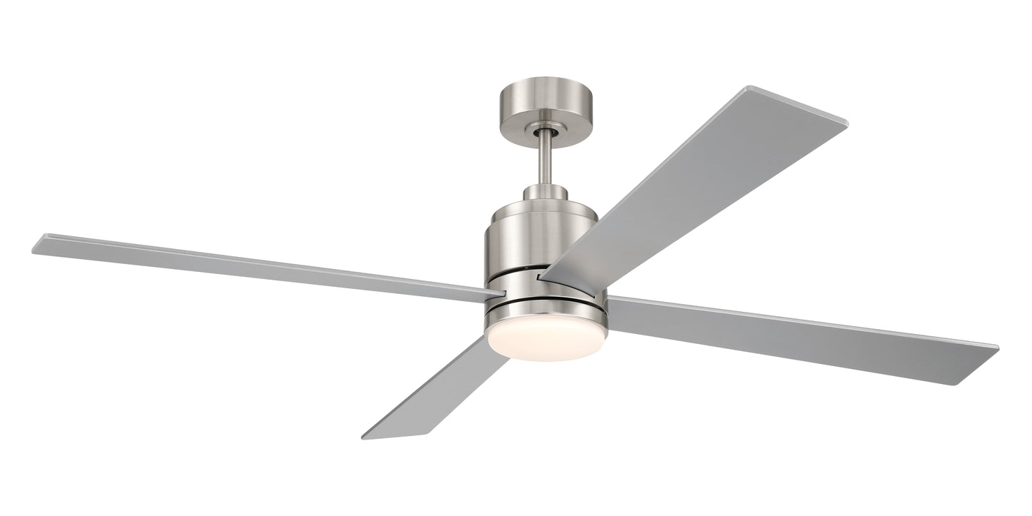 MCY60BNK4 - McCoy 60" 4-blade ceiling fan with 2-wire HW wall control 60" 4 Blade Ceiling Fan with Light Kit - Brushed Nickel