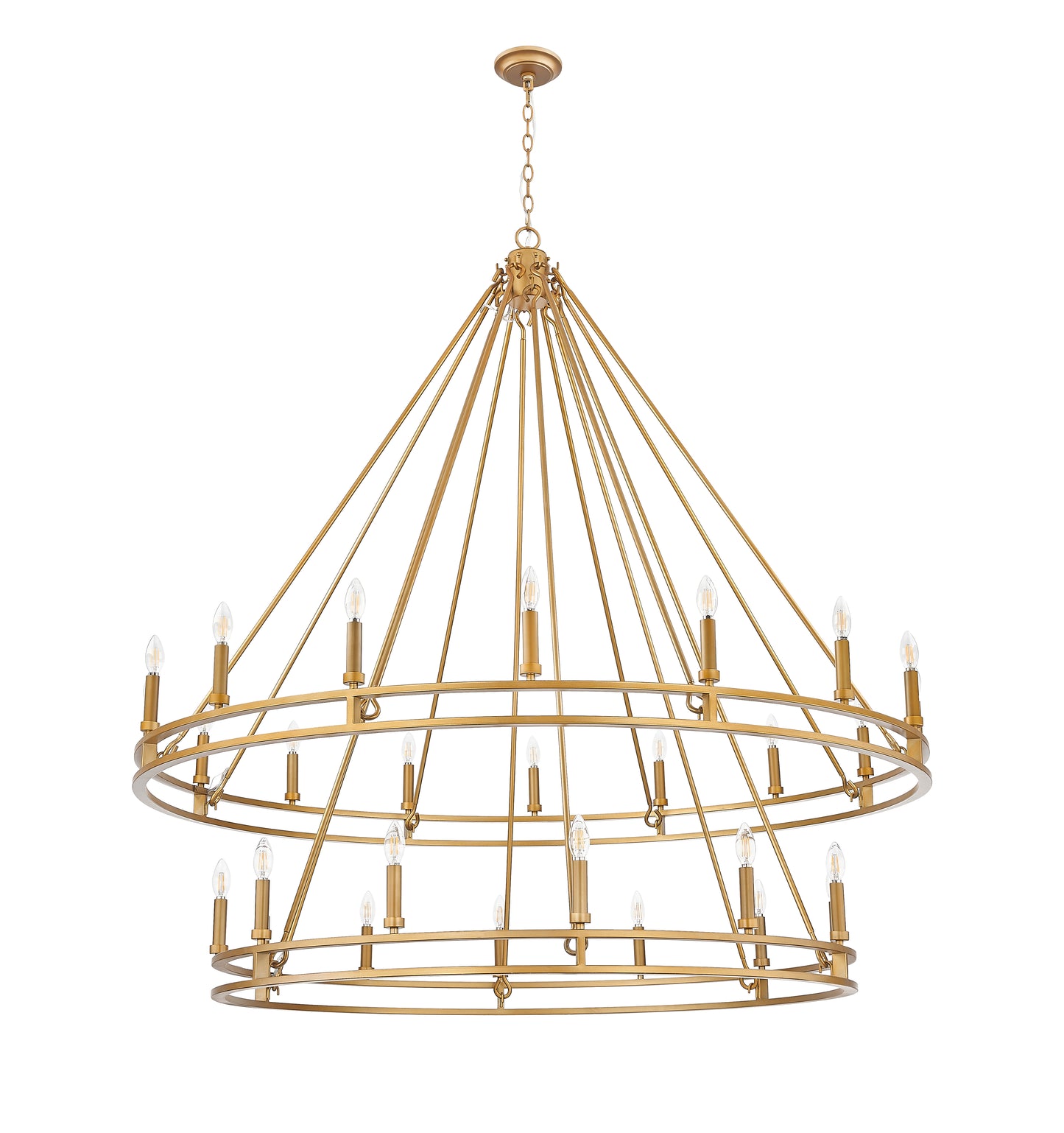 4005-28SBR - Dennison 28 Light 60" Chandelier - Signature Brass