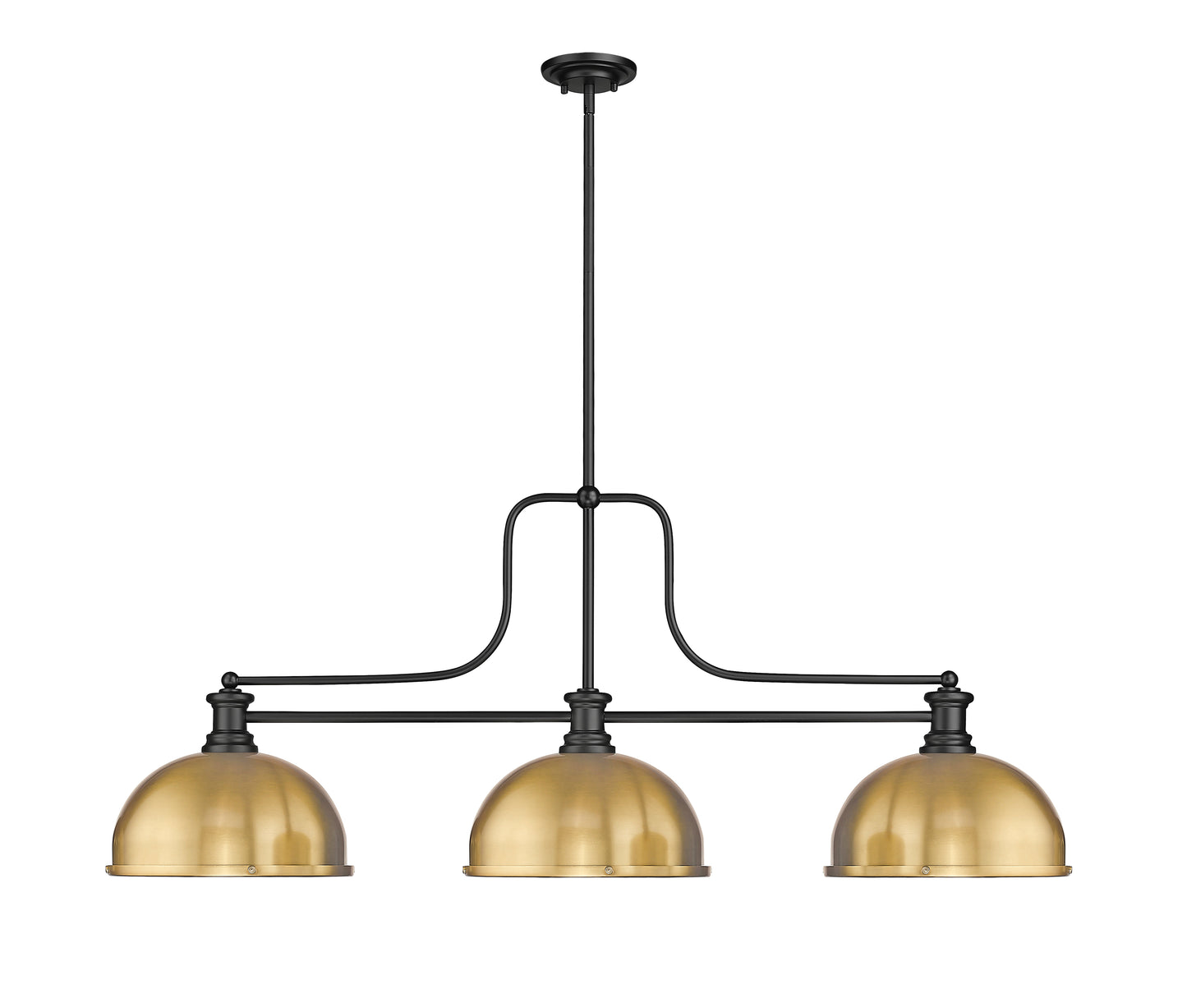 725-3MB-D12HBR - Melange 3 Light 52" Billiard - Matte Black